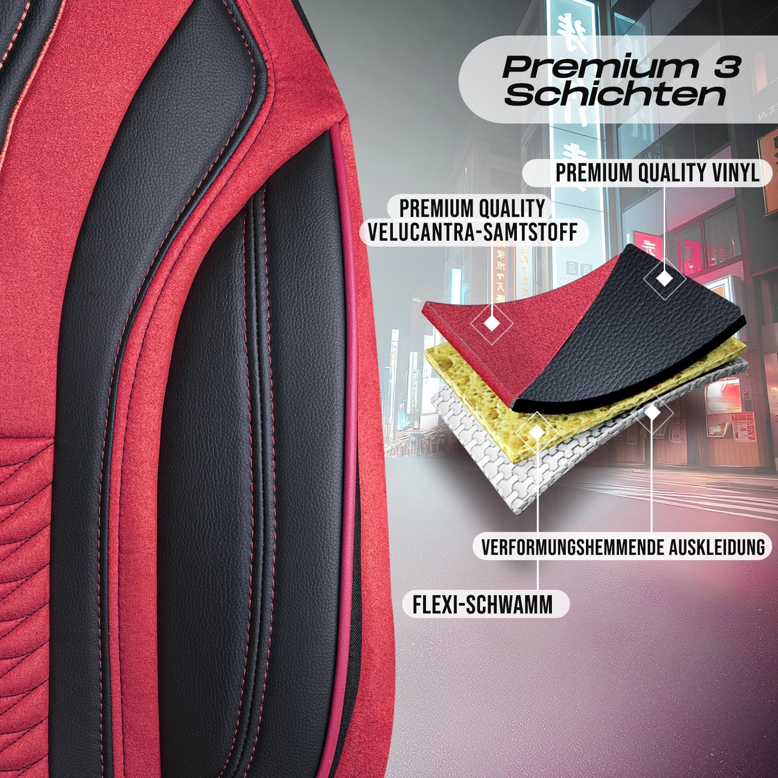 Tokyo Autositzbezüge für Renault Kangoo, Velours & Leder
