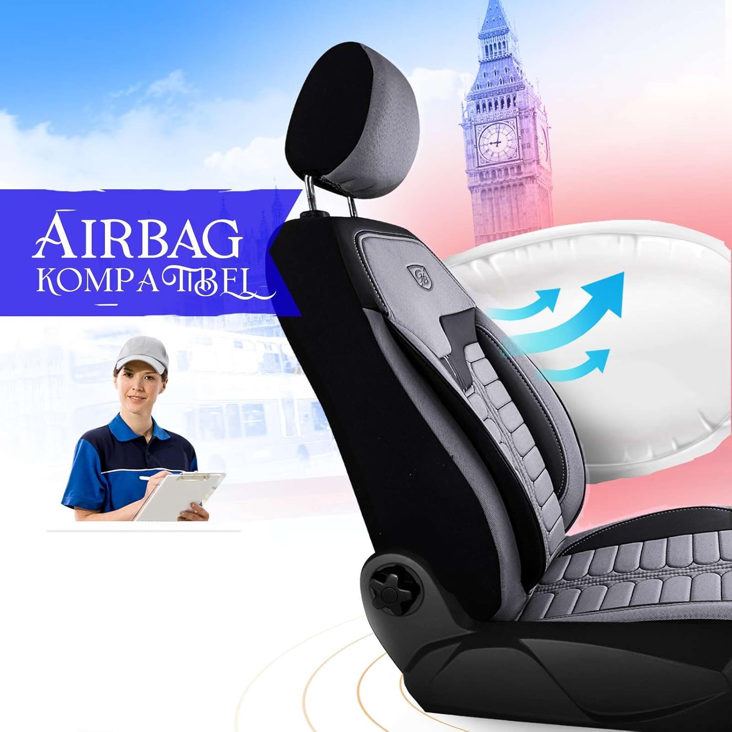 Londra Autositzbezüge für PKW & SUV, Jacquard Sitzauflage
