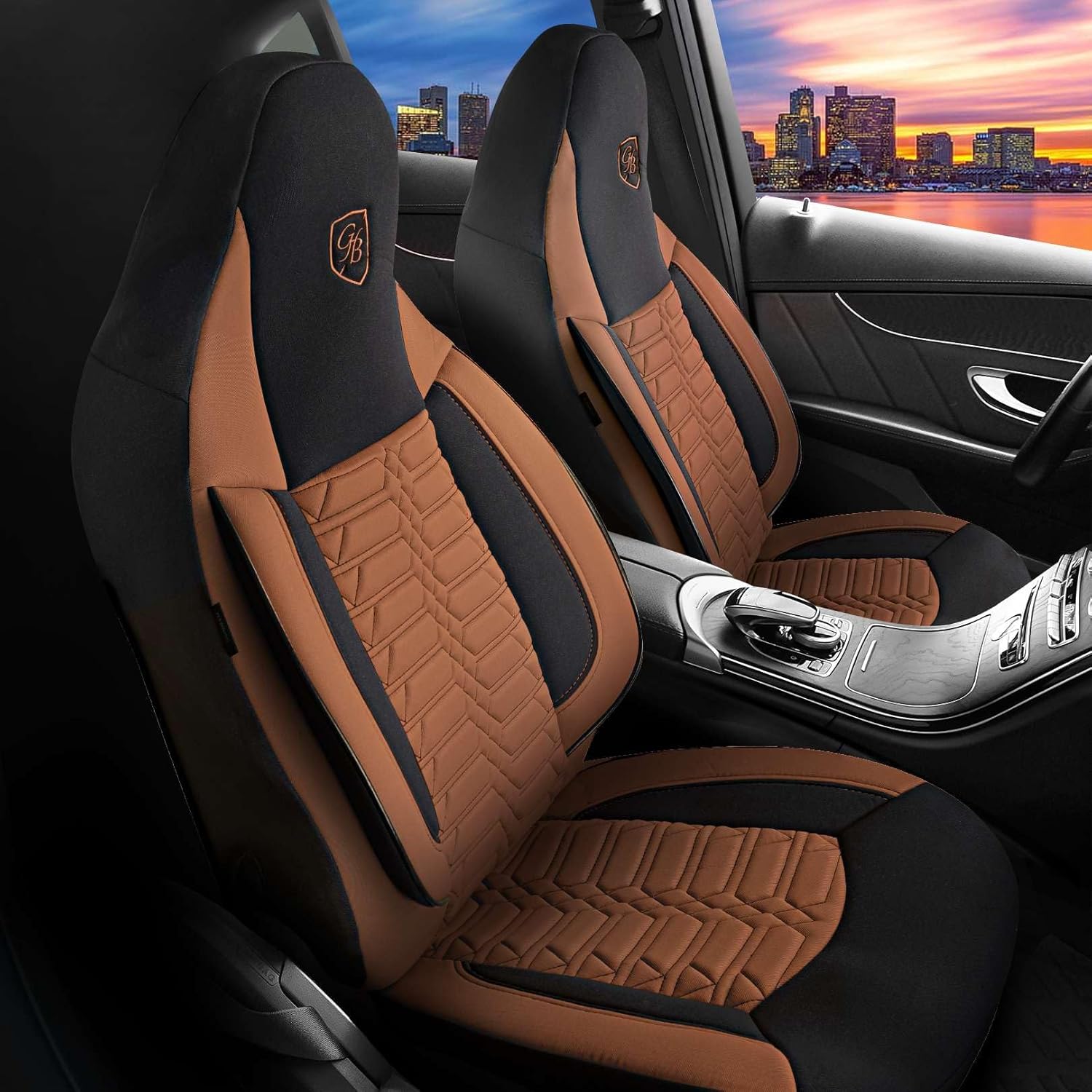 Polygon Autositzbezüge für Seat Leon, Lacoste-Stoff