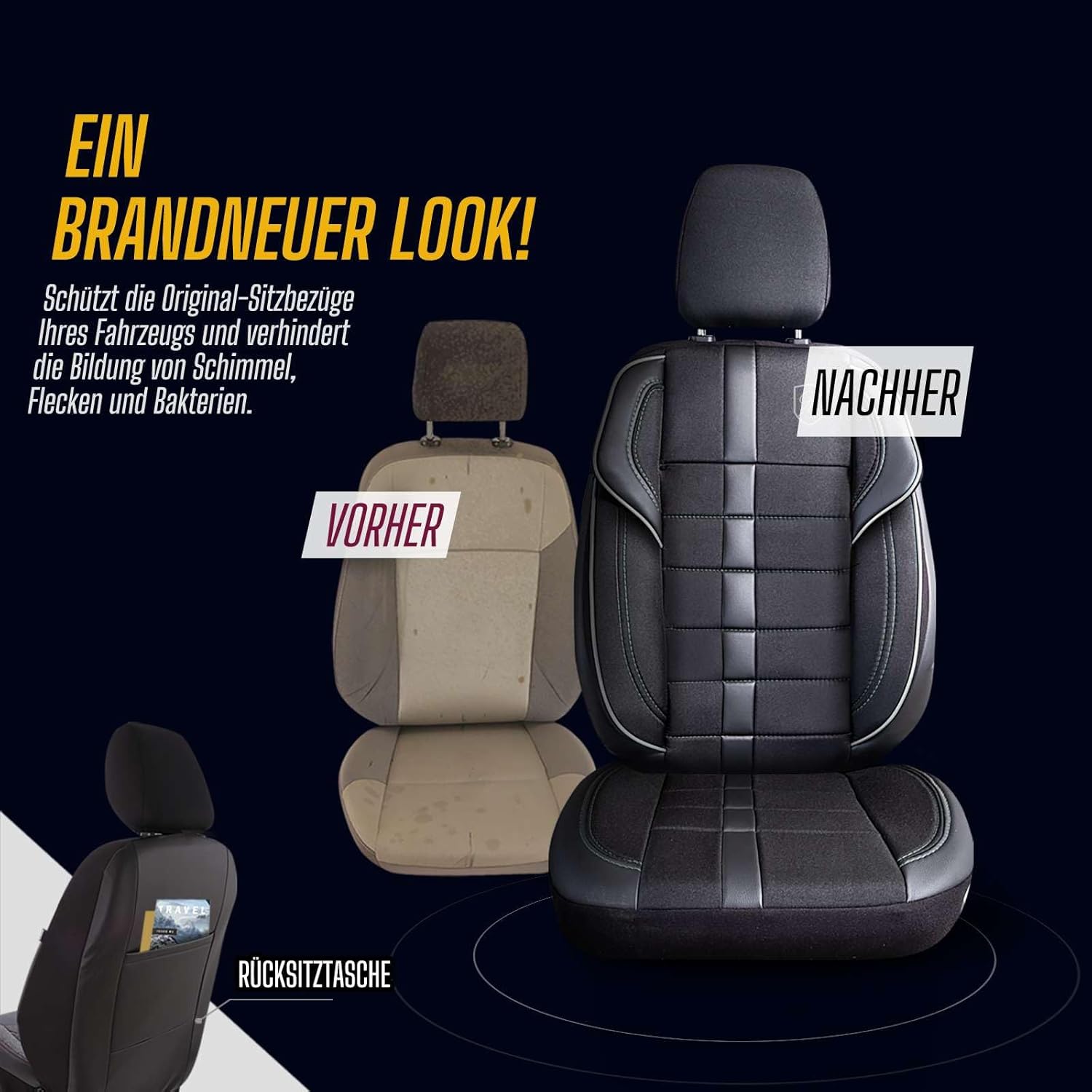 Everest Autositzbezüge für PKW & SUV – Jacquard Sitzauflage