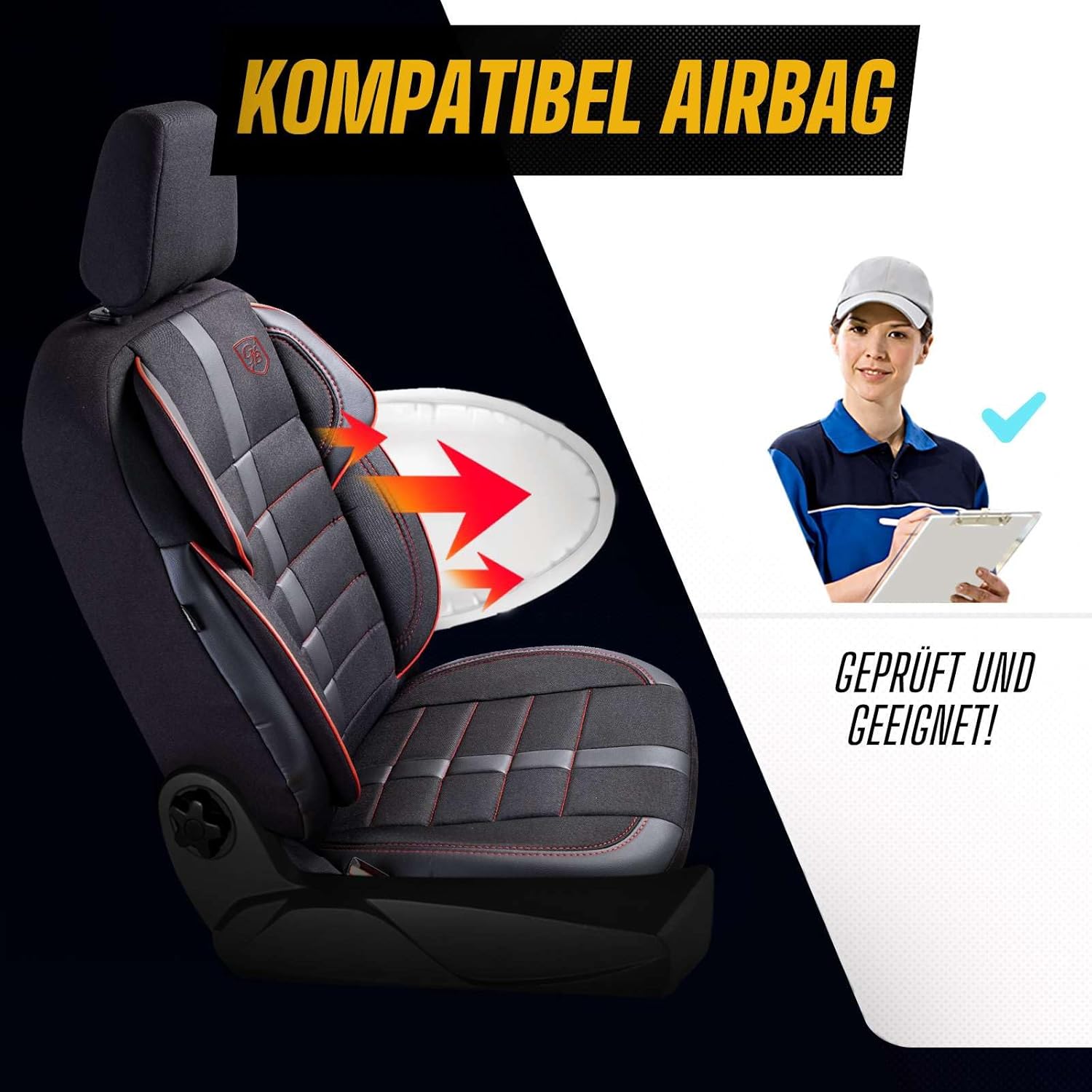 Everest Autositzbezüge für PKW & SUV – Jacquard Sitzauflage