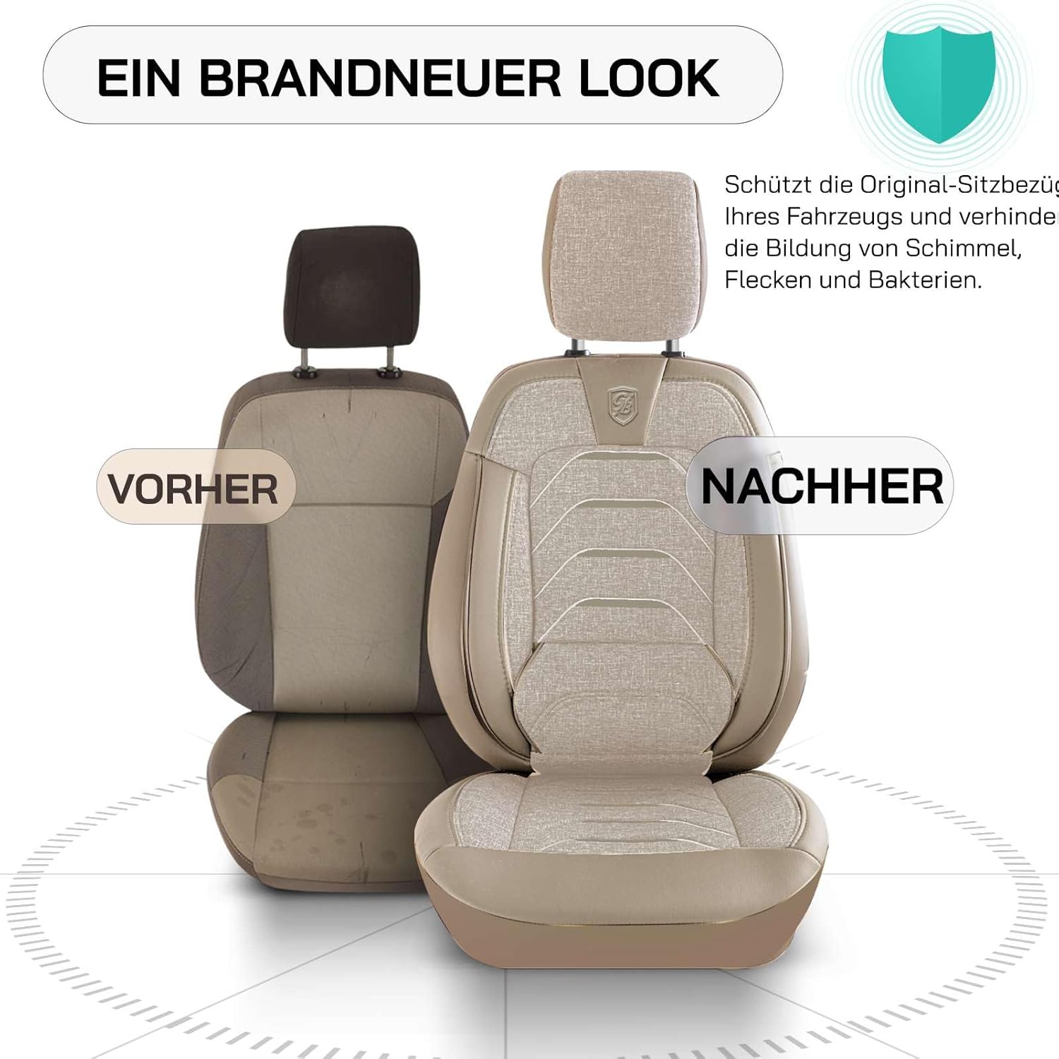 Bodrum Autositzbezüge für PKW & SUV, Leinen