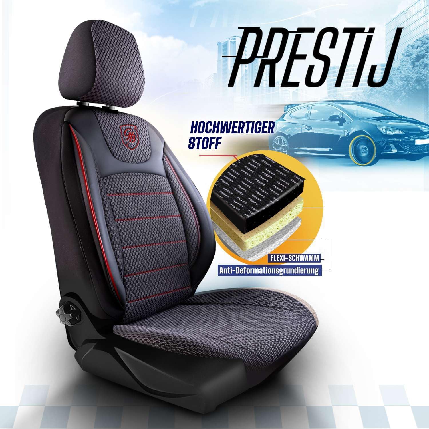 Prestij Autositzbezüge für Ford Transit Connect, Webstoff