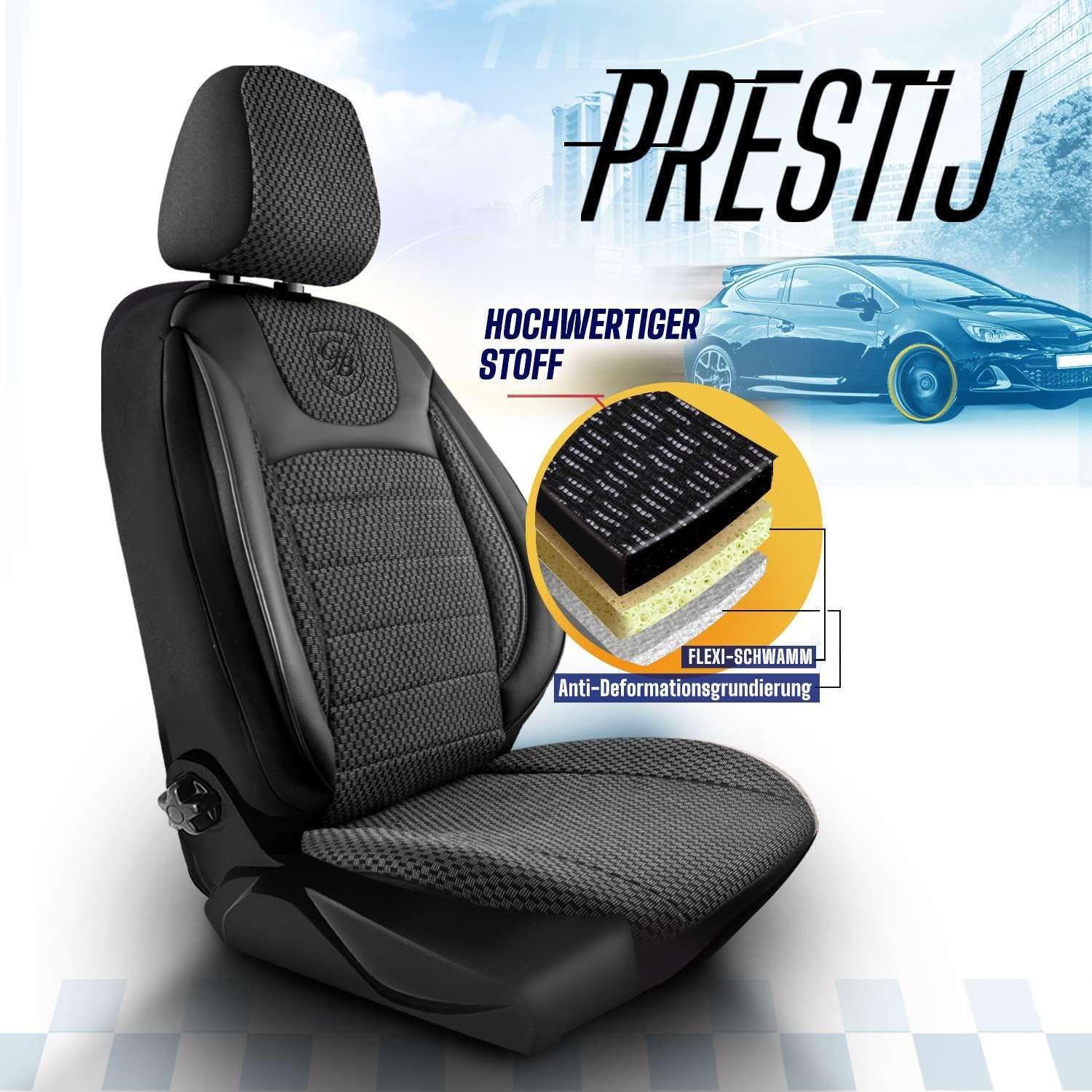 Prestij Autositzbezüge für VW Tiguan, Webstoff