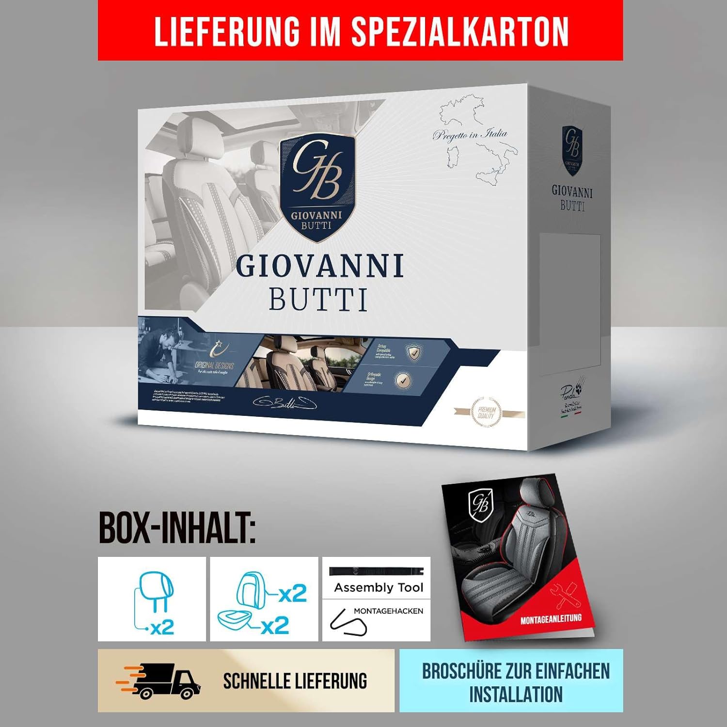 Bodrum Autositzbezüge für PKW & SUV, Leinen