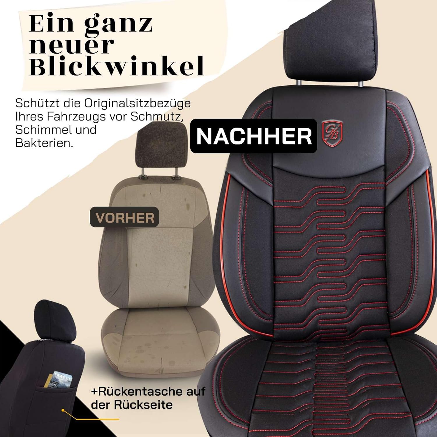 Berlin Autositzbezüge für PKW & SUV, Jacquard Sitzauflage