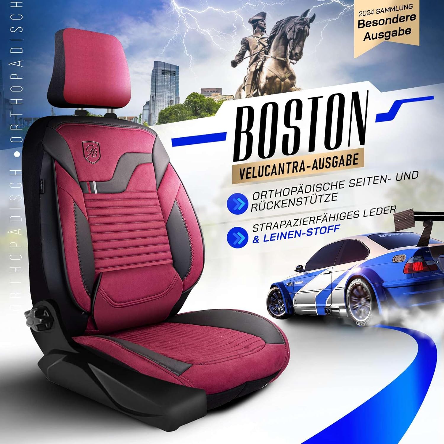 Boston Autositzbezüge für PKW & SUV, Velours