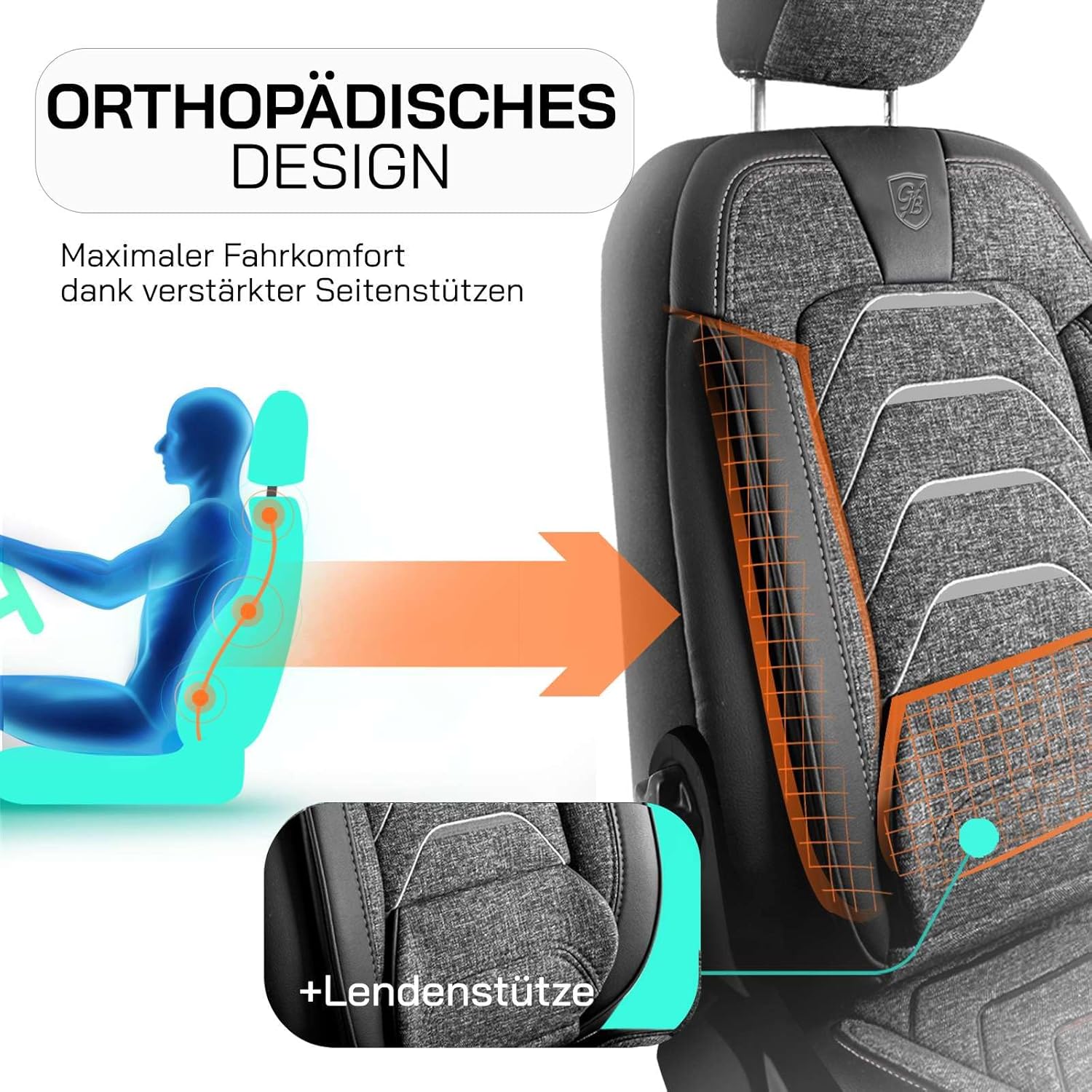 Bodrum Autositzbezüge für PKW & SUV, Leinen