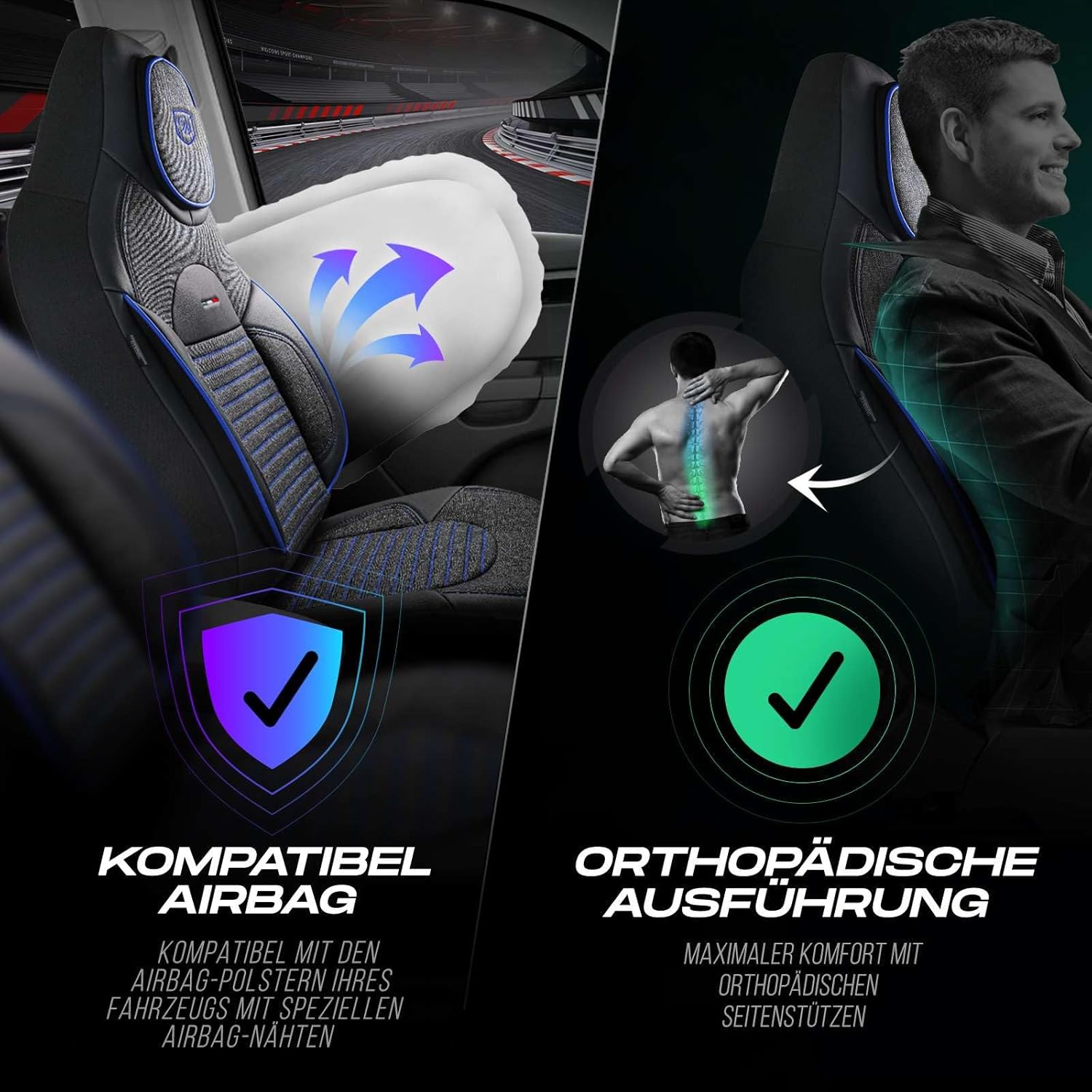 Enzo Autositzbezüge für Mercedes Benz W124, Leinen
