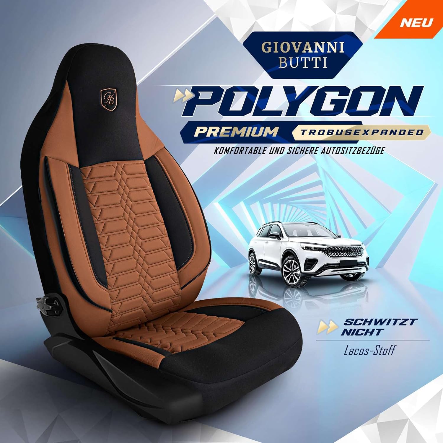 Polygon Autositzbezüge für PKW & SUV, Lacoste-Stoff