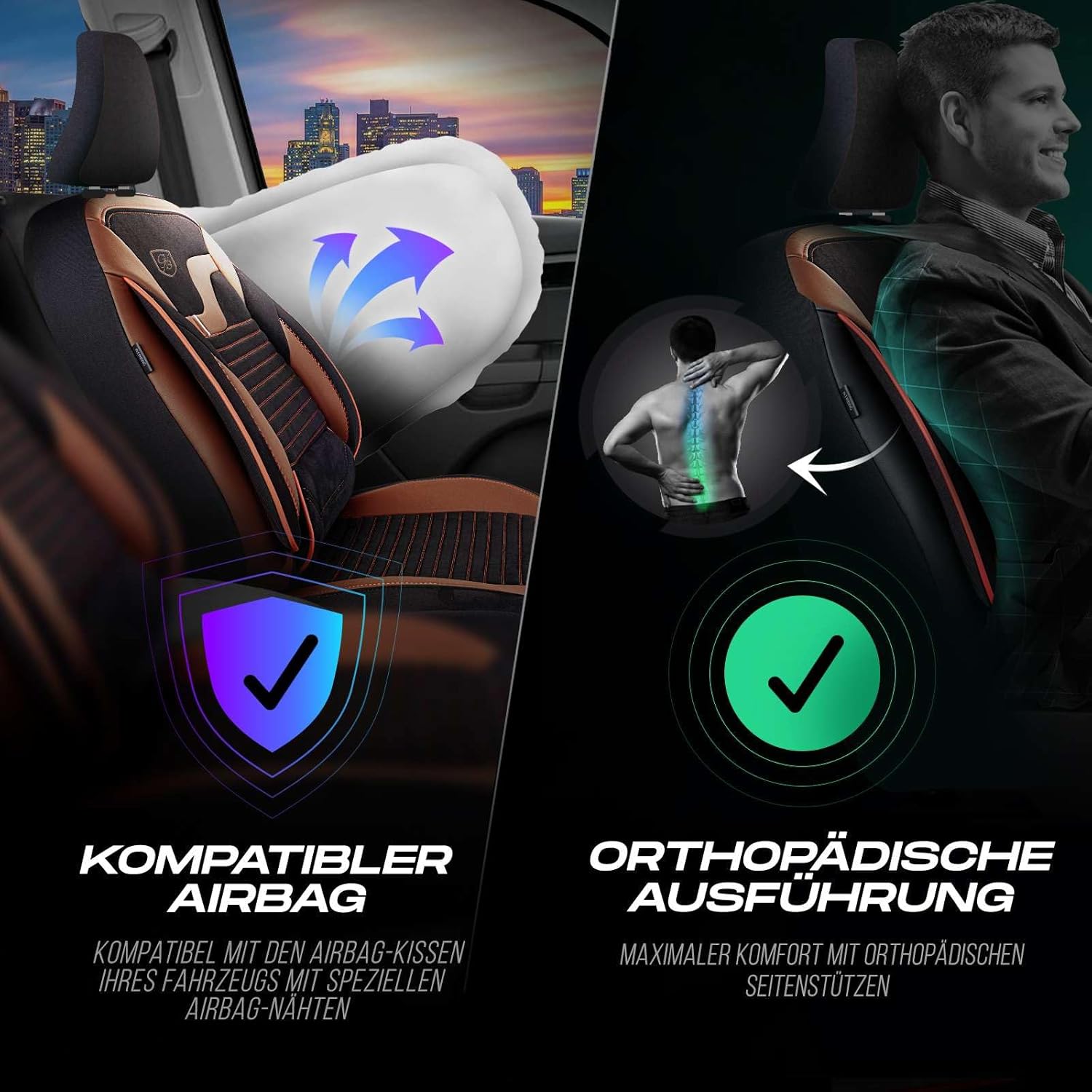 Boston Autositzbezüge für PKW & SUV, Velours