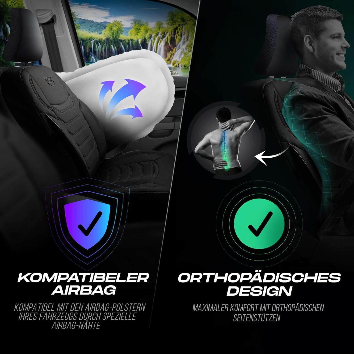 Lechfall Autositzbezüge für Audi A3, Lacoste-Stoff