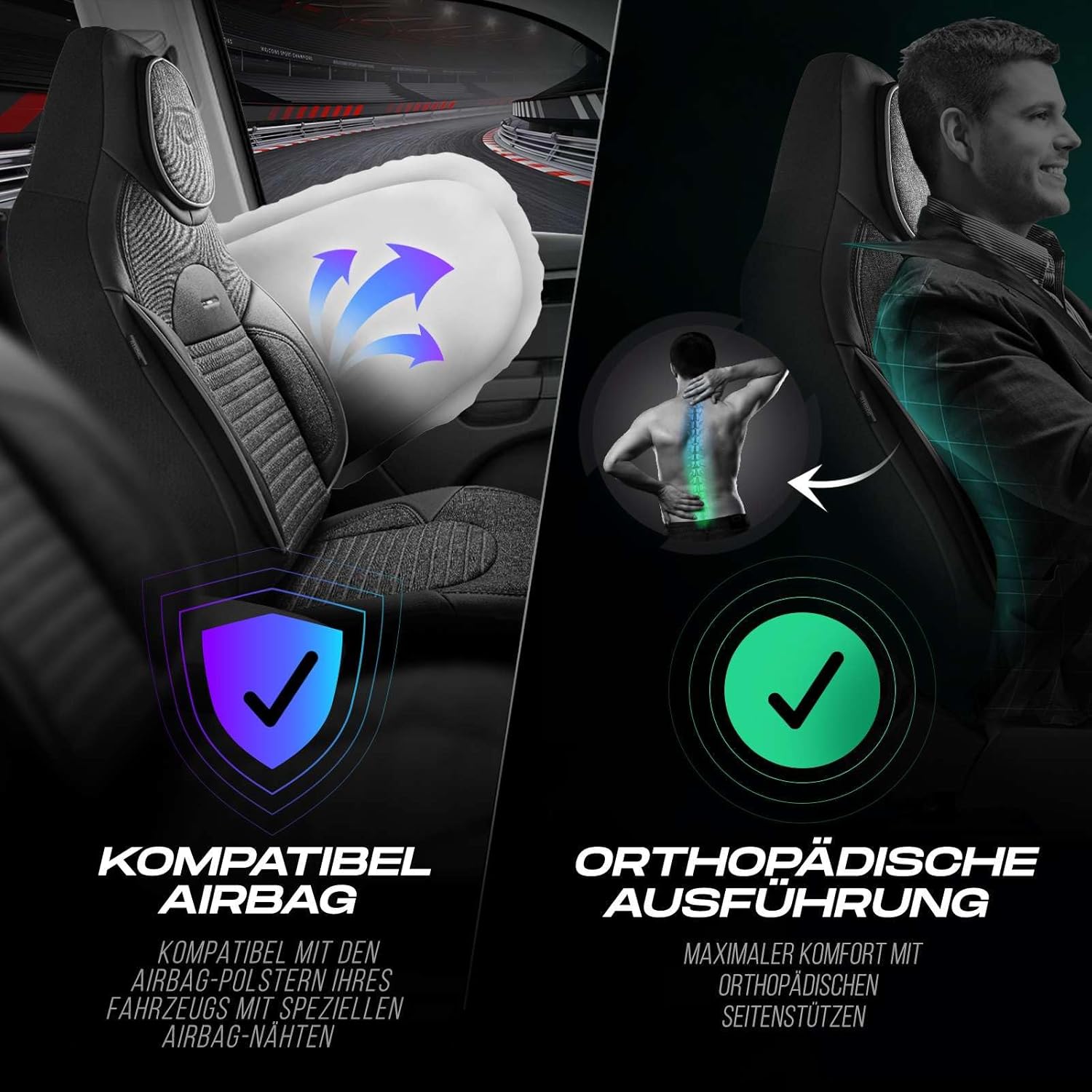 Enzo Autositzbezüge für PKW & SUV, Leinen