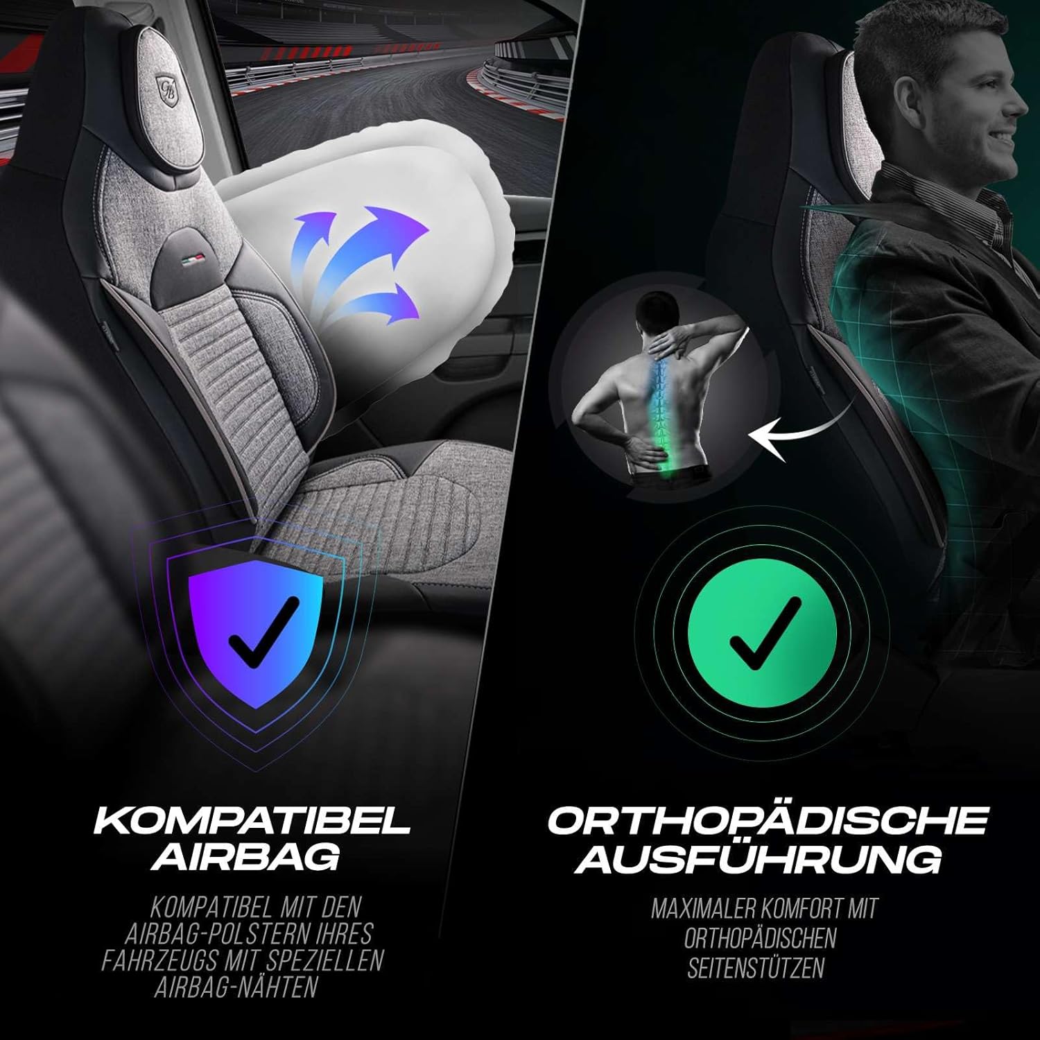 Enzo Autositzbezüge für PKW & SUV, Leinen