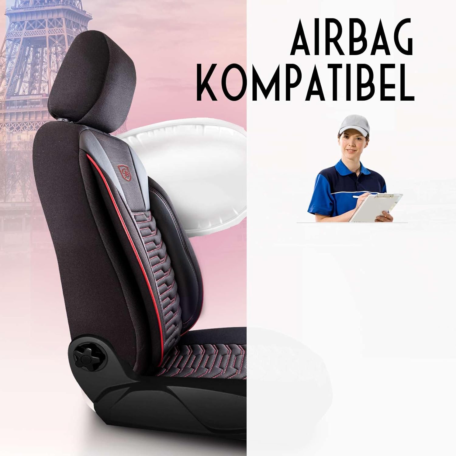 Paris Autositzbezüge für PKW & SUV, Piqué-Stoff