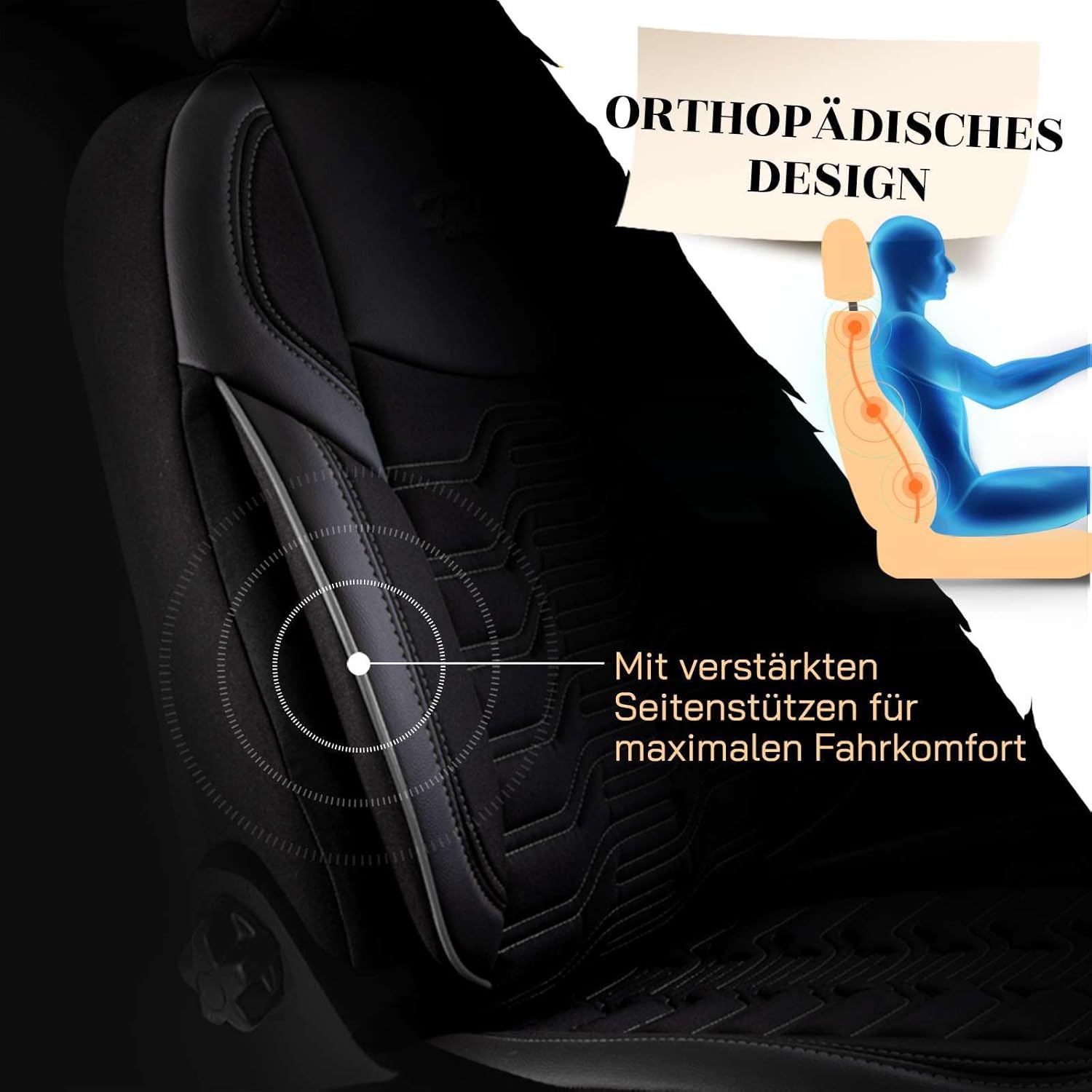 Berlin Autositzbezüge für PKW & SUV, Jacquard Sitzauflage