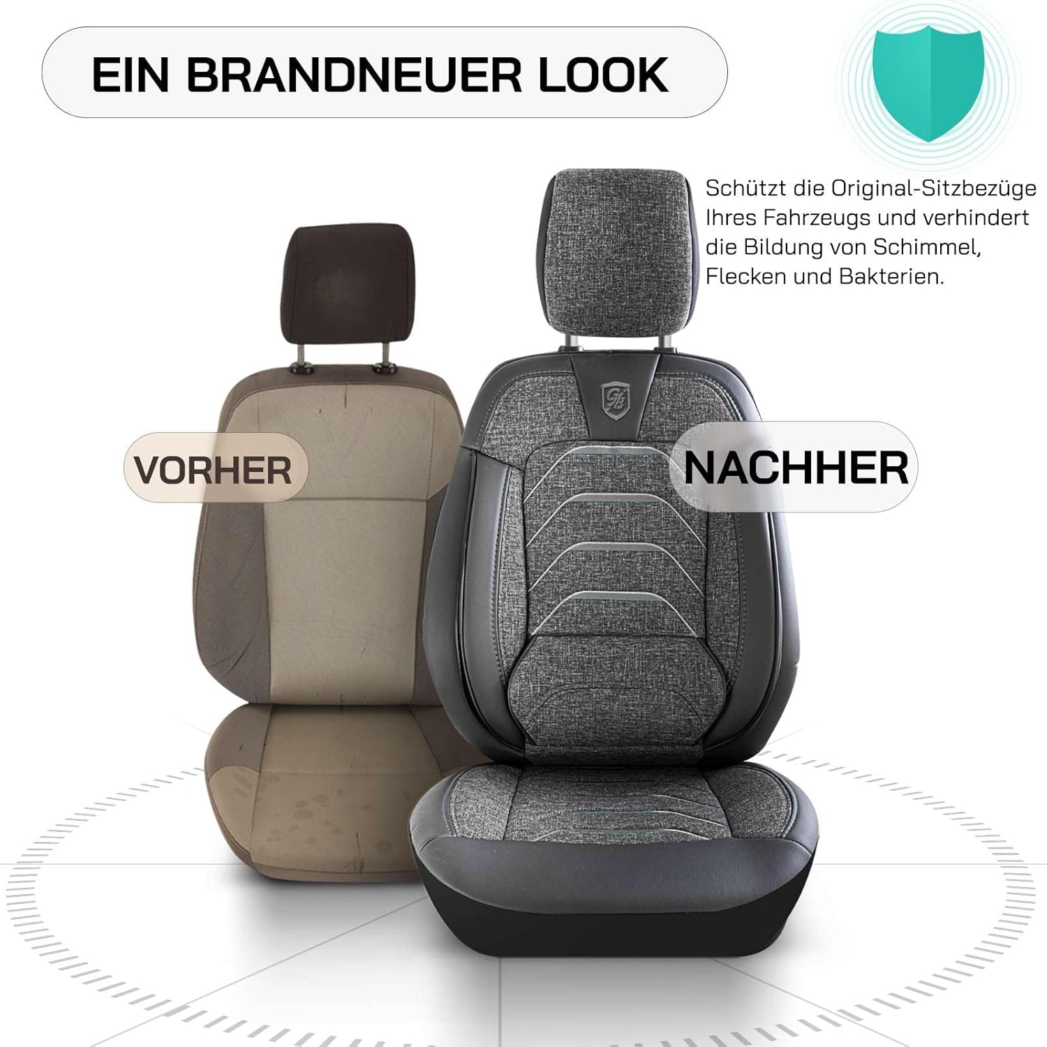 Bodrum Autositzbezüge für PKW & SUV, Leinen