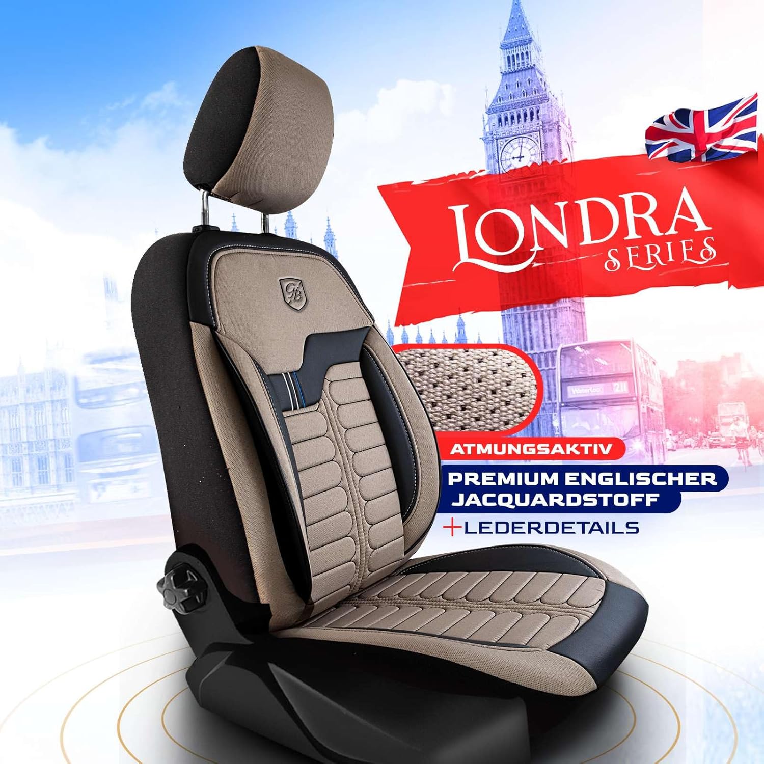 Londra Autositzbezüge für PKW & SUV, Jacquard Sitzauflage