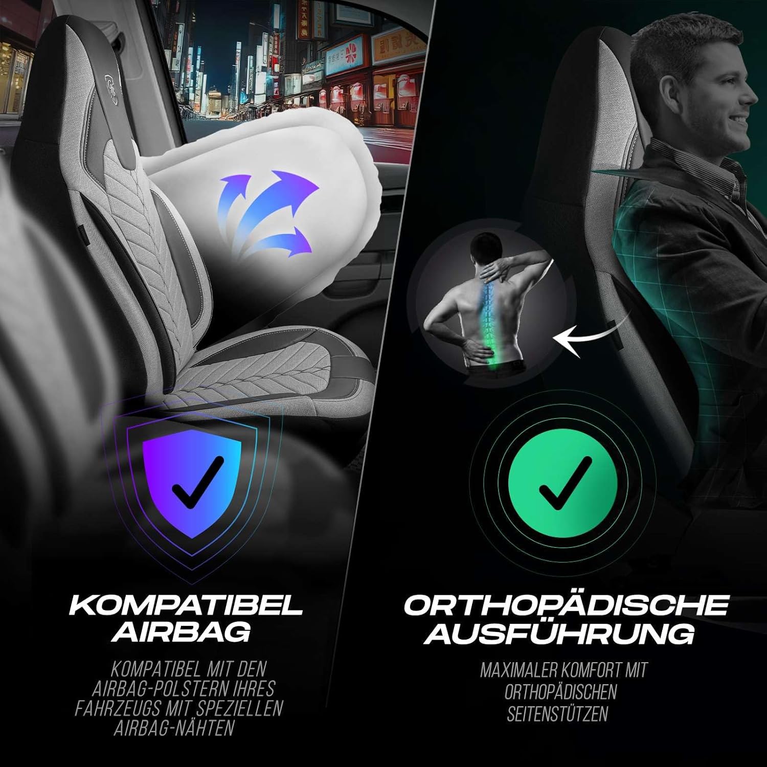 Munich Autositzbezüge für Nissan Leaf, Leinen