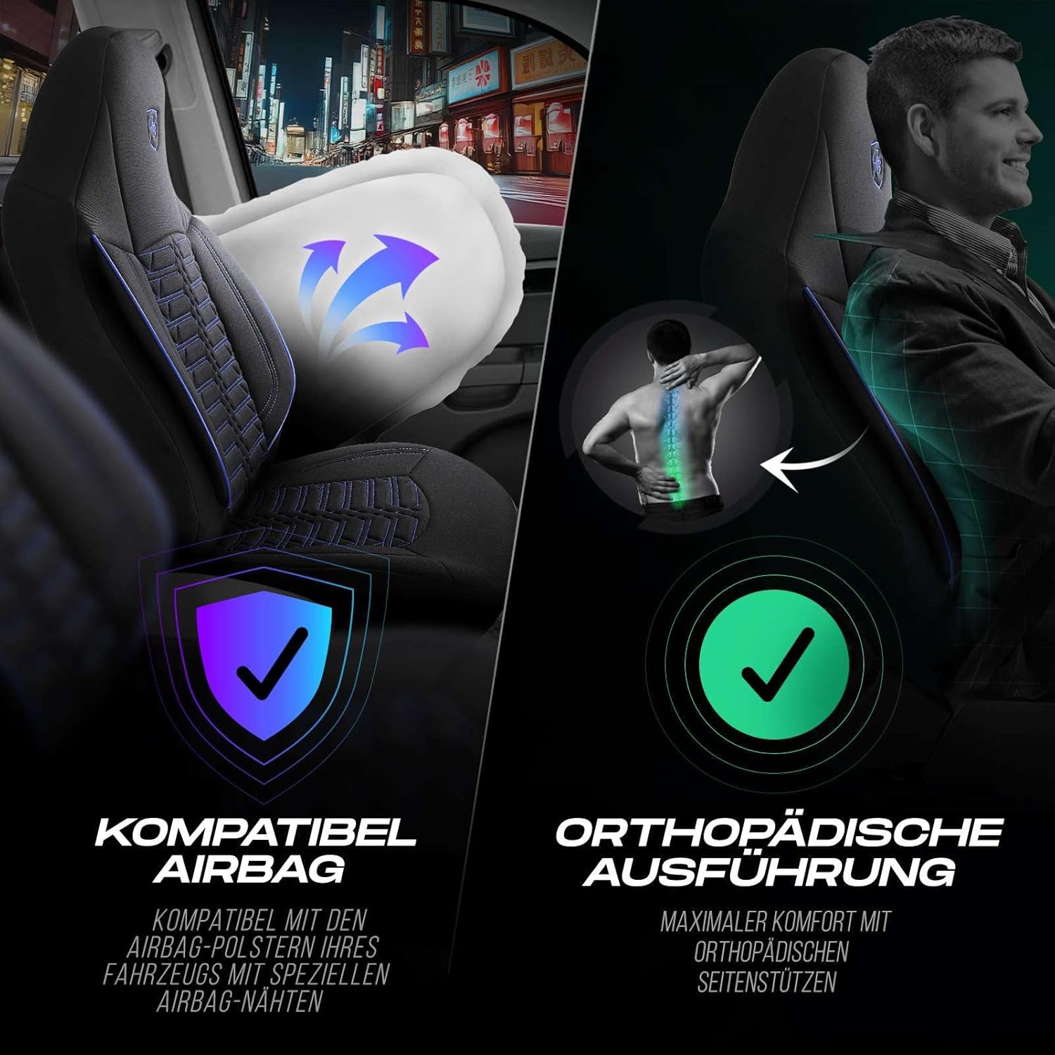 Polygon Autositzbezüge für Opel Grandland X, Lacoste-Stoff