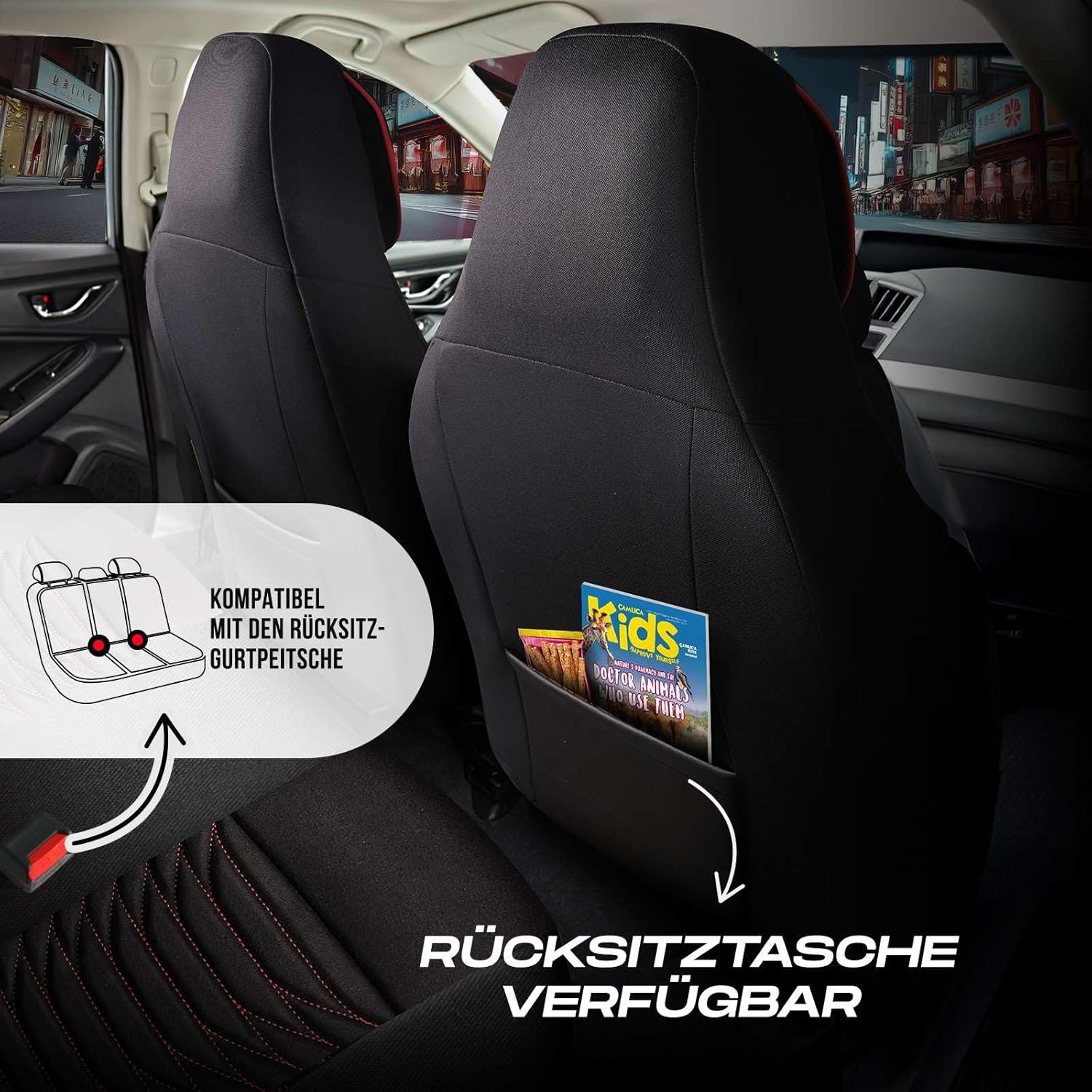 Tokyo Autositzbezüge für Kia Stinger, Velours & Leder