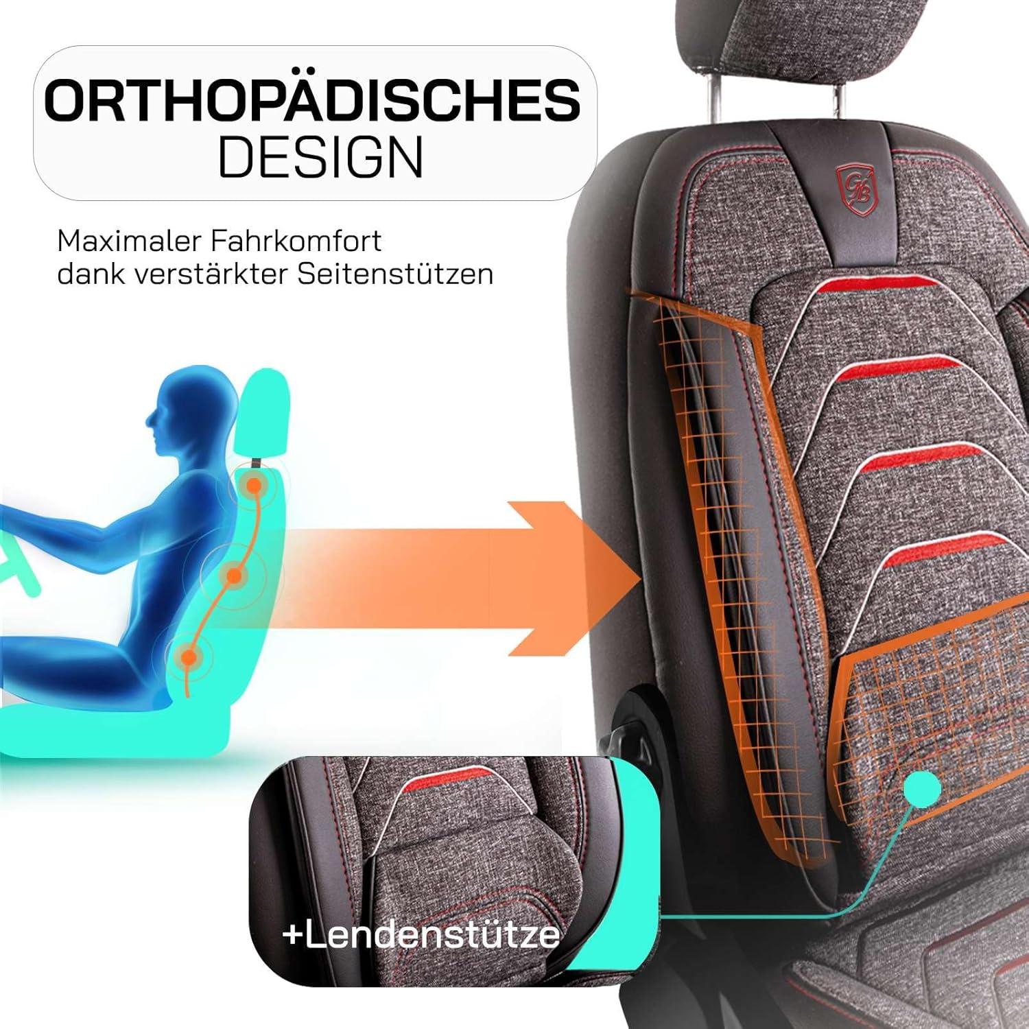 Bodrum Autositzbezüge für PKW & SUV, Leinen