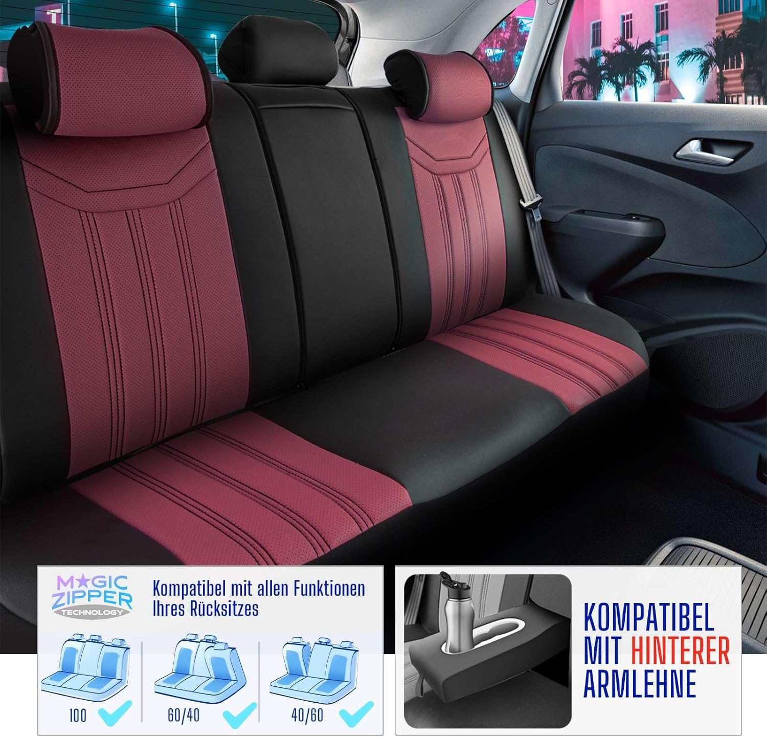 Miami Autositzbezüge für Kia Carens, Leder