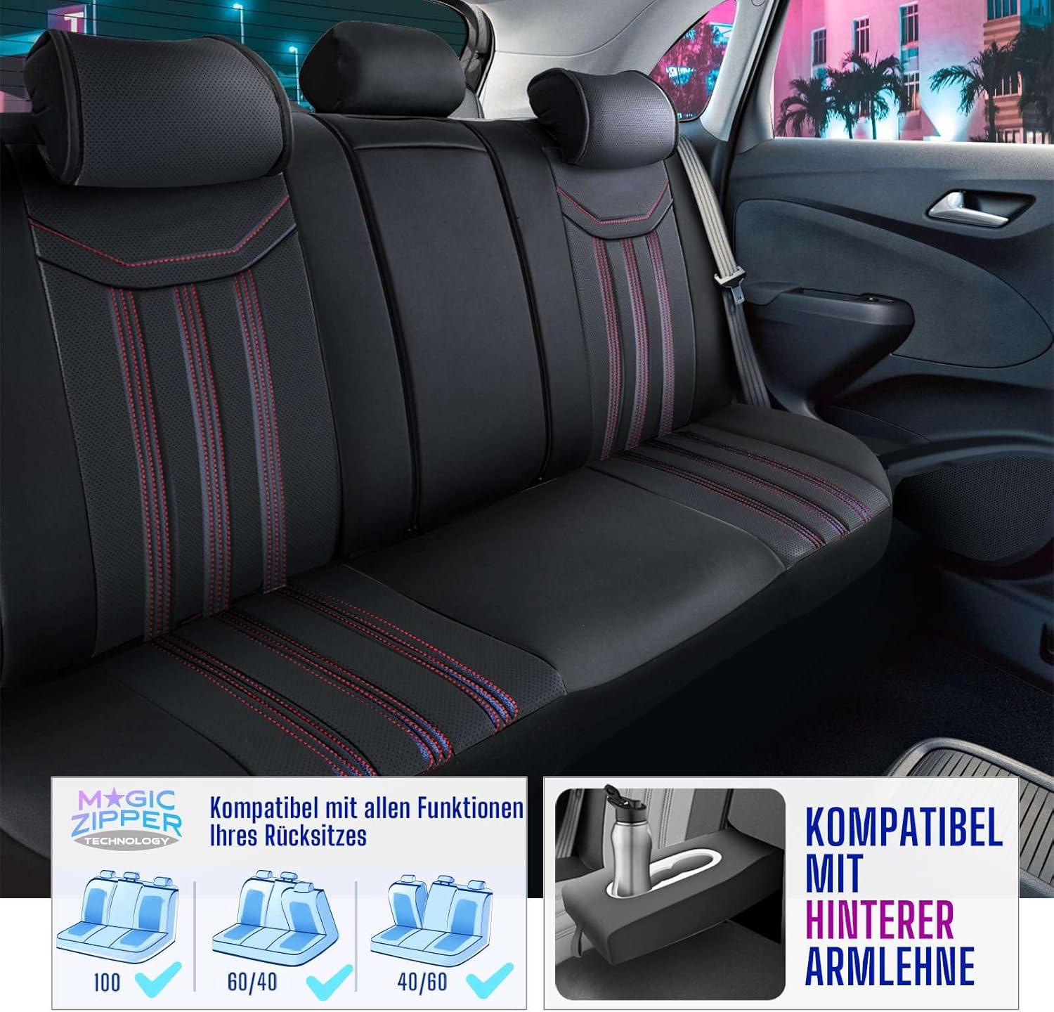 Miami Autositzbezüge für Ford Ranger, Leder