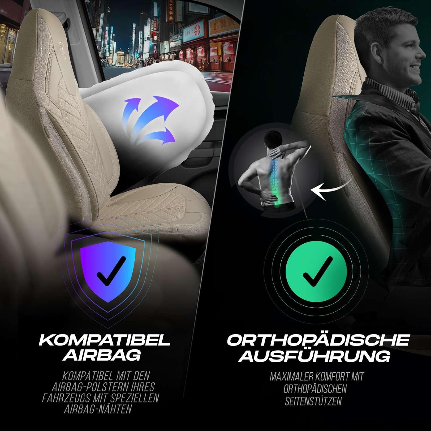 Munich Autositzbezüge für Mercedes Benz Sprinter, Leinen