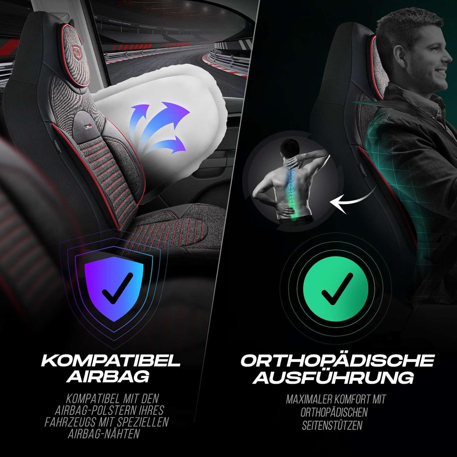 Enzo Autositzbezüge für PKW & SUV, Leinen
