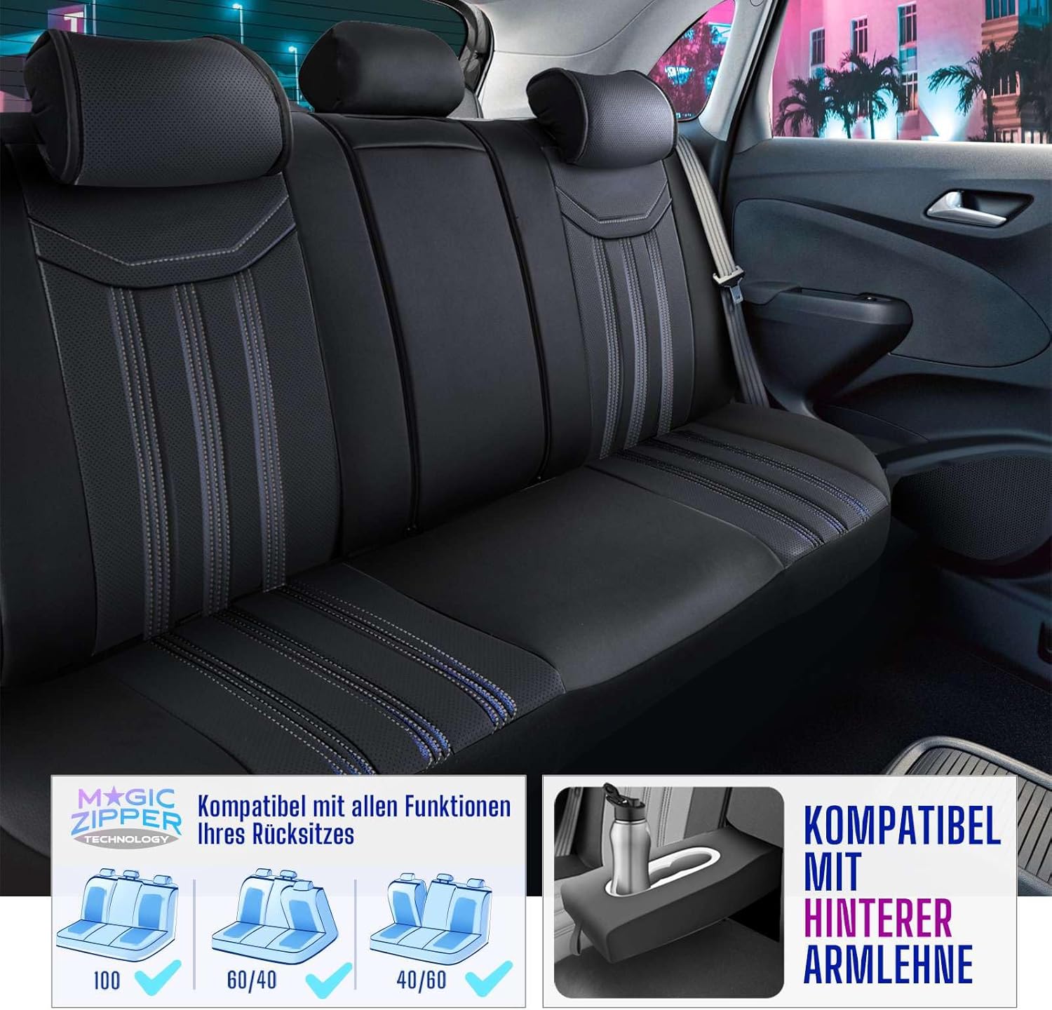 Miami Autositzbezüge für Ford Ranger, Leder