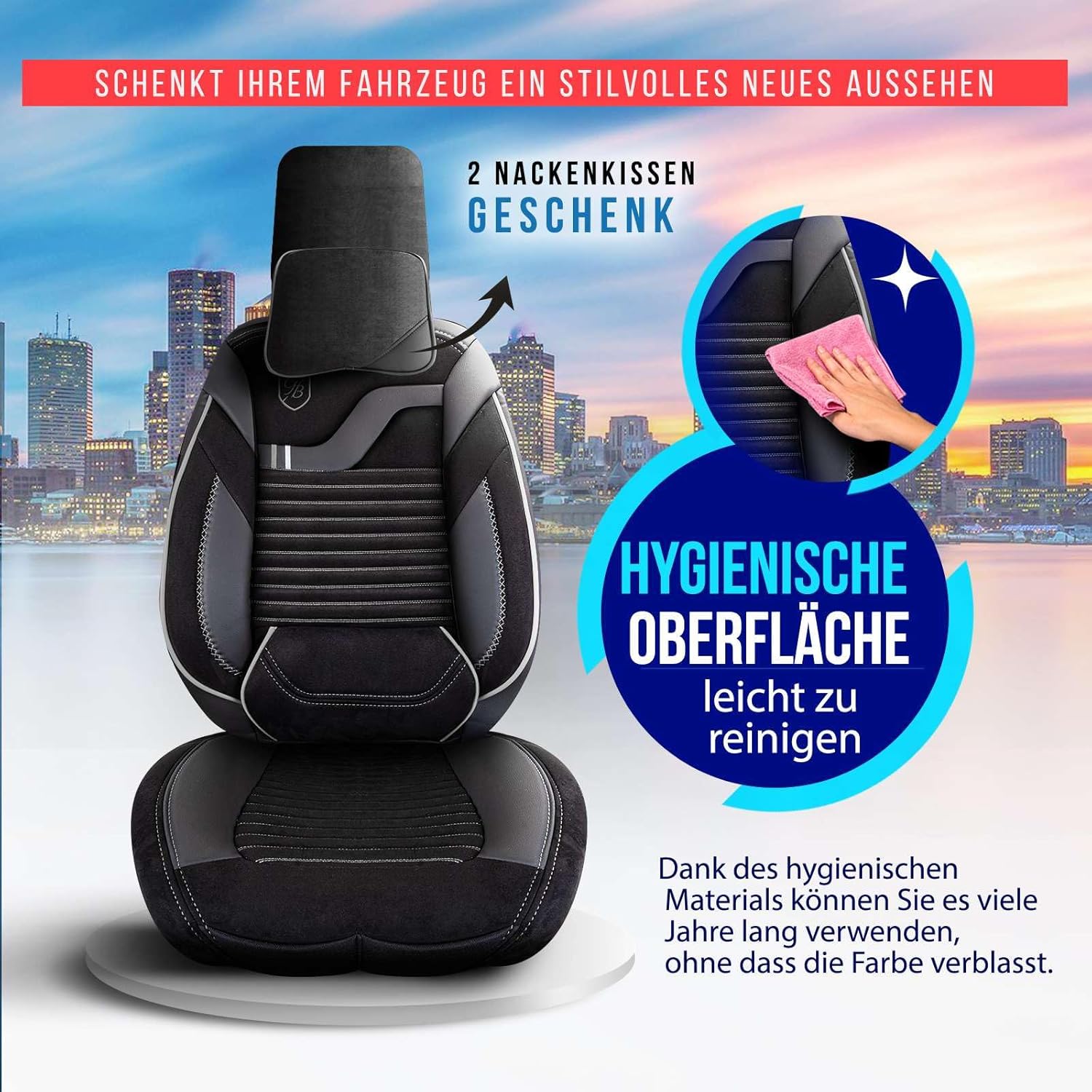 Boston Autositzbezüge für PKW & SUV, Velours