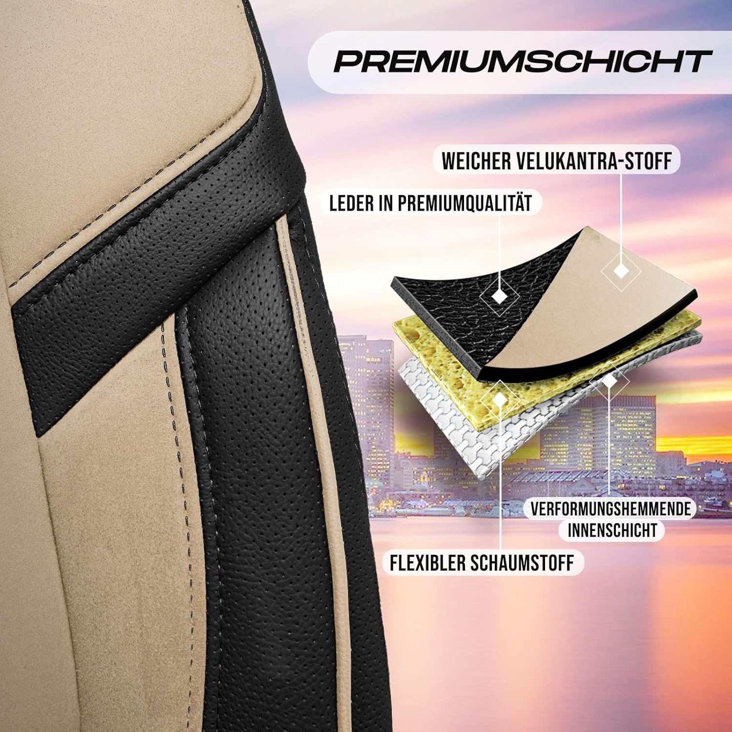 Lizbon Autositzbezüge für Ford Mondeo, Alcantara