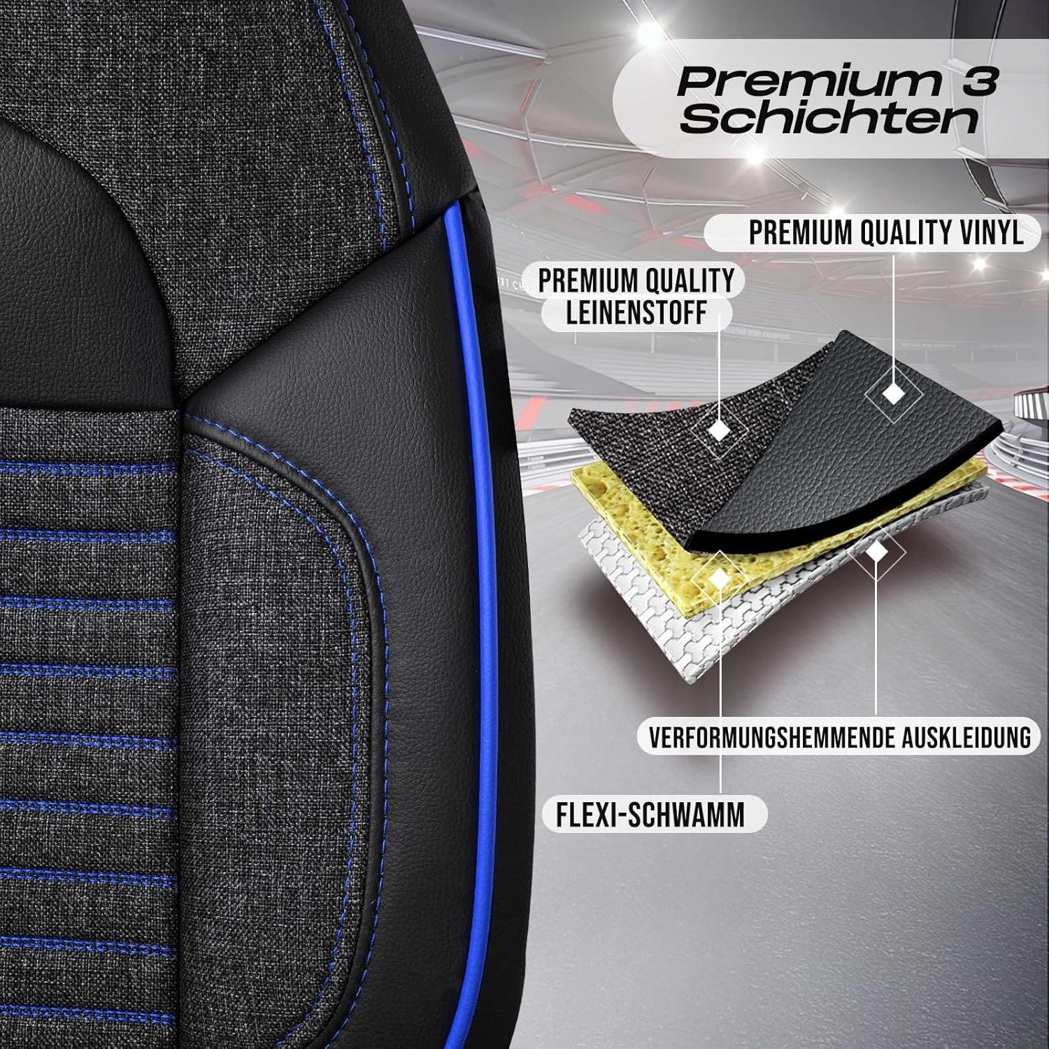 Enzo Autositzbezüge für Mercedes Benz A-Klasse, Leinen