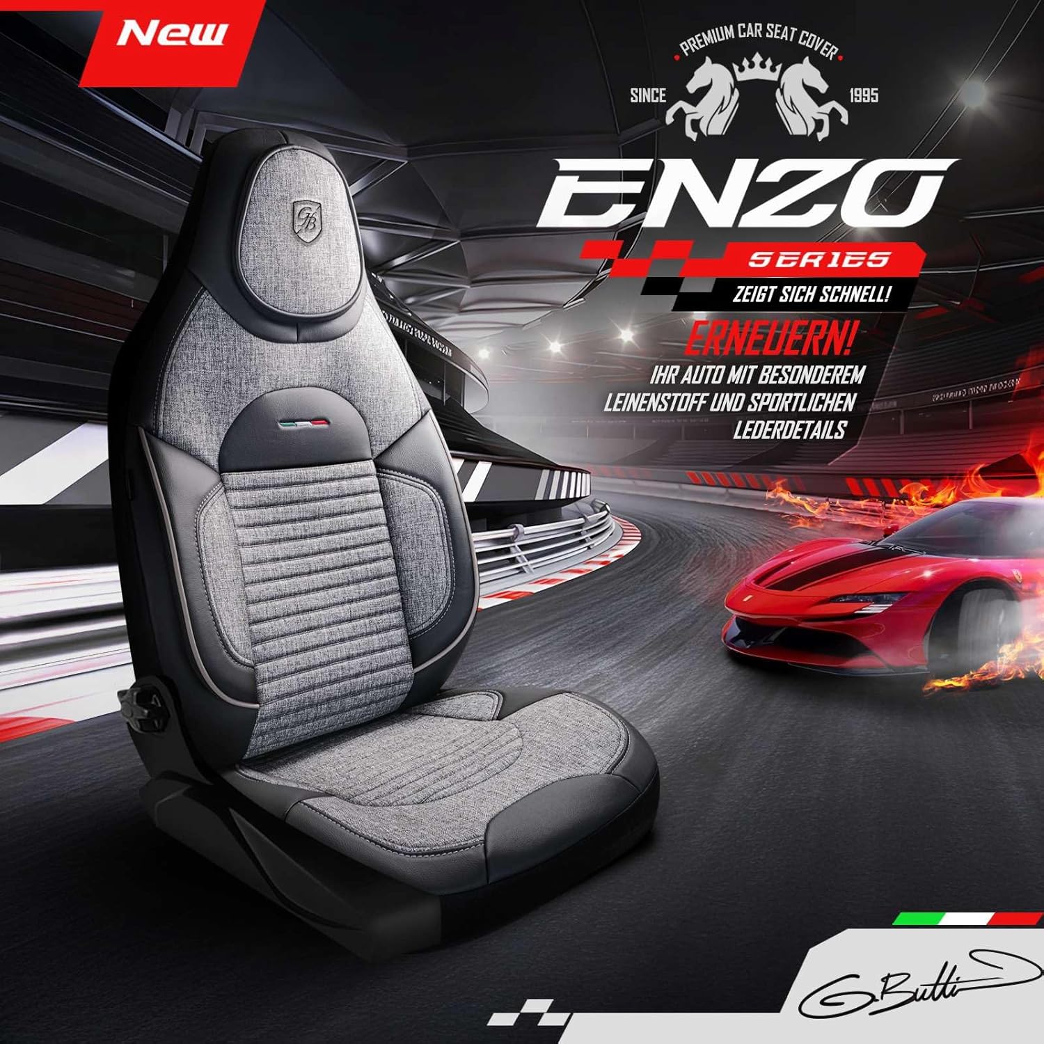 Enzo Autositzbezüge für Renault Scenic, Leinen