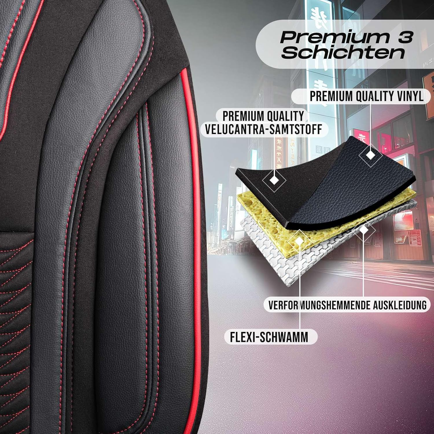 Tokyo Autositzbezüge für Kia Sportage, Velours & Leder