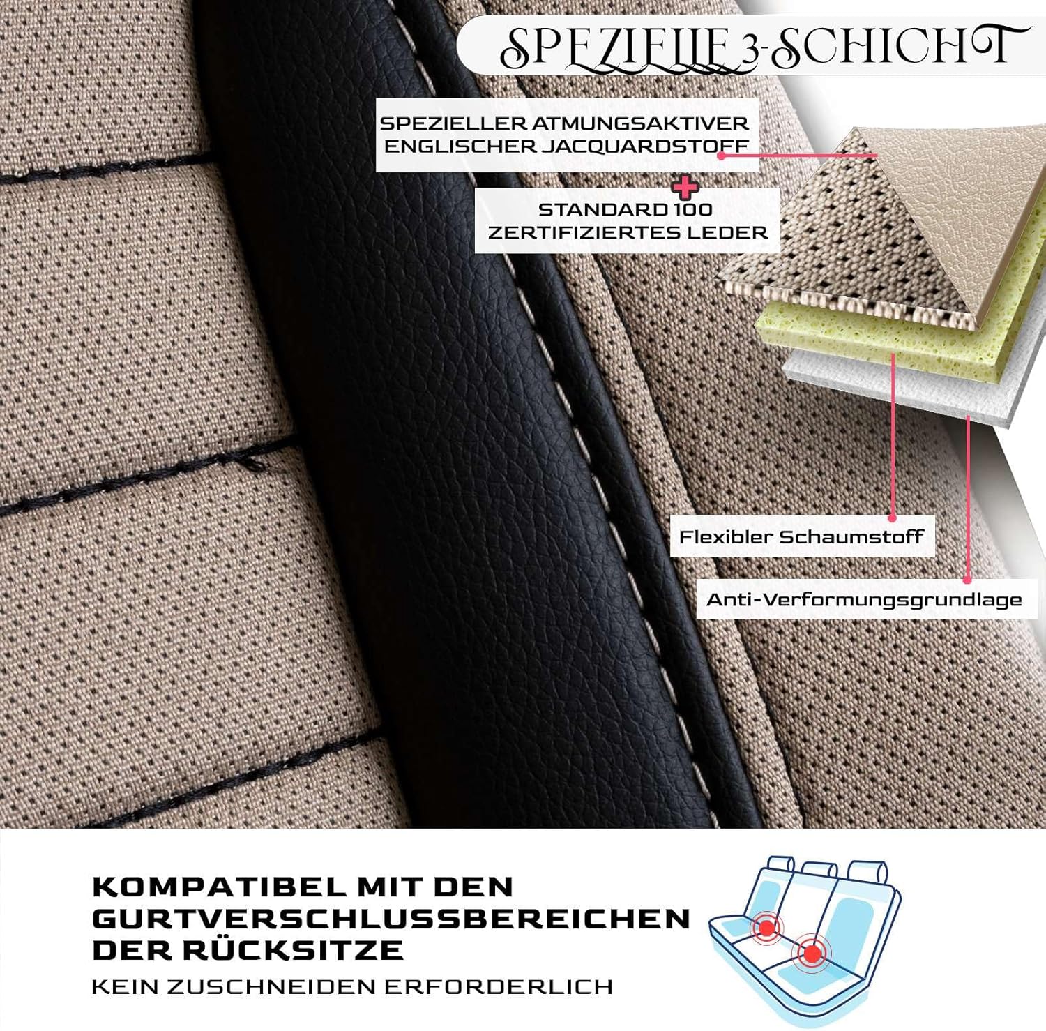 Londra Autositzbezüge für PKW & SUV, Jacquard Sitzauflage