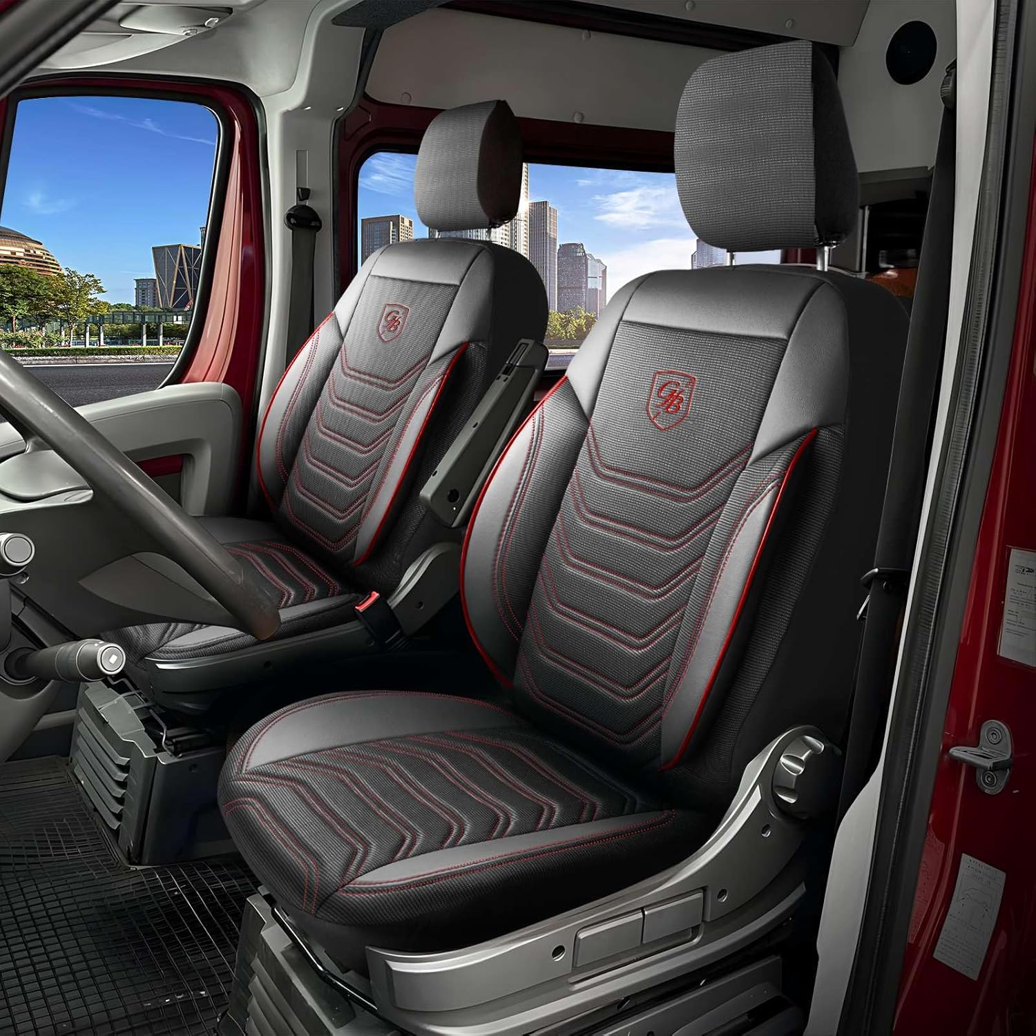 Autositzbezüge Universal 1+1 Transit Custom (2016-2023), Piqué-Stoff