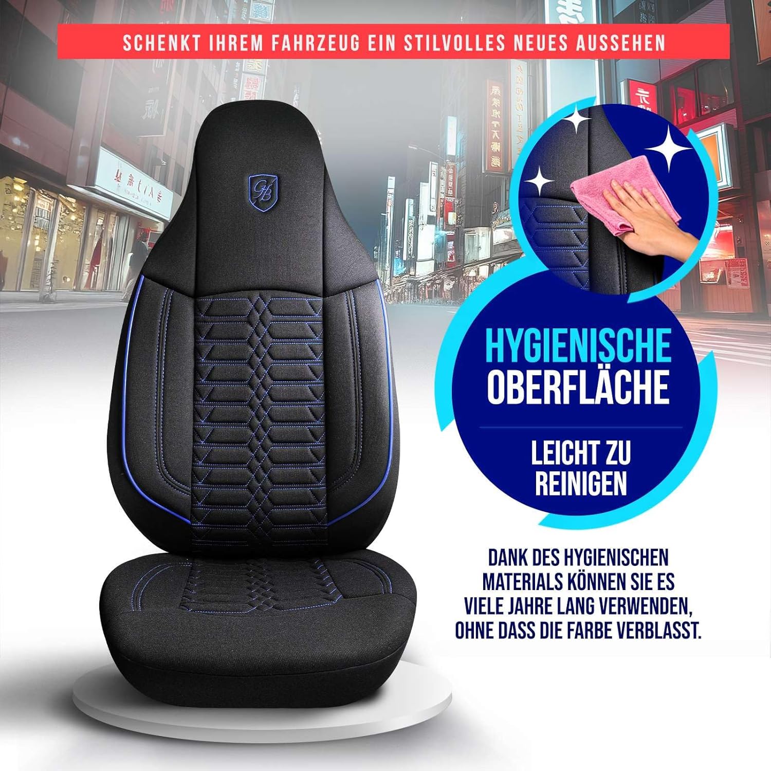 Polygon Autositzbezüge für PKW & SUV, Lacoste-Stoff