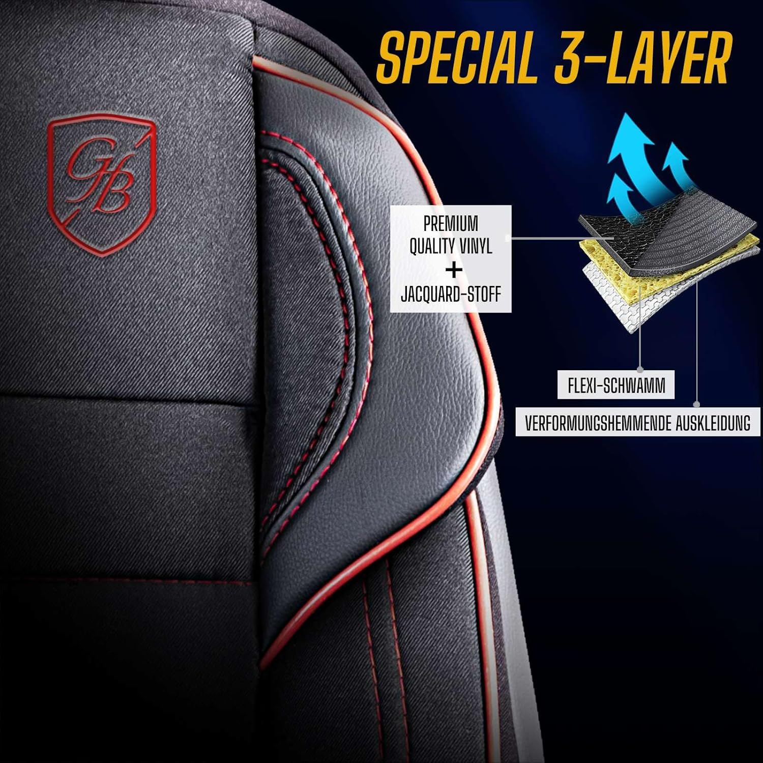 Everest Autositzbezüge für PKW & SUV – Jacquard Sitzauflage