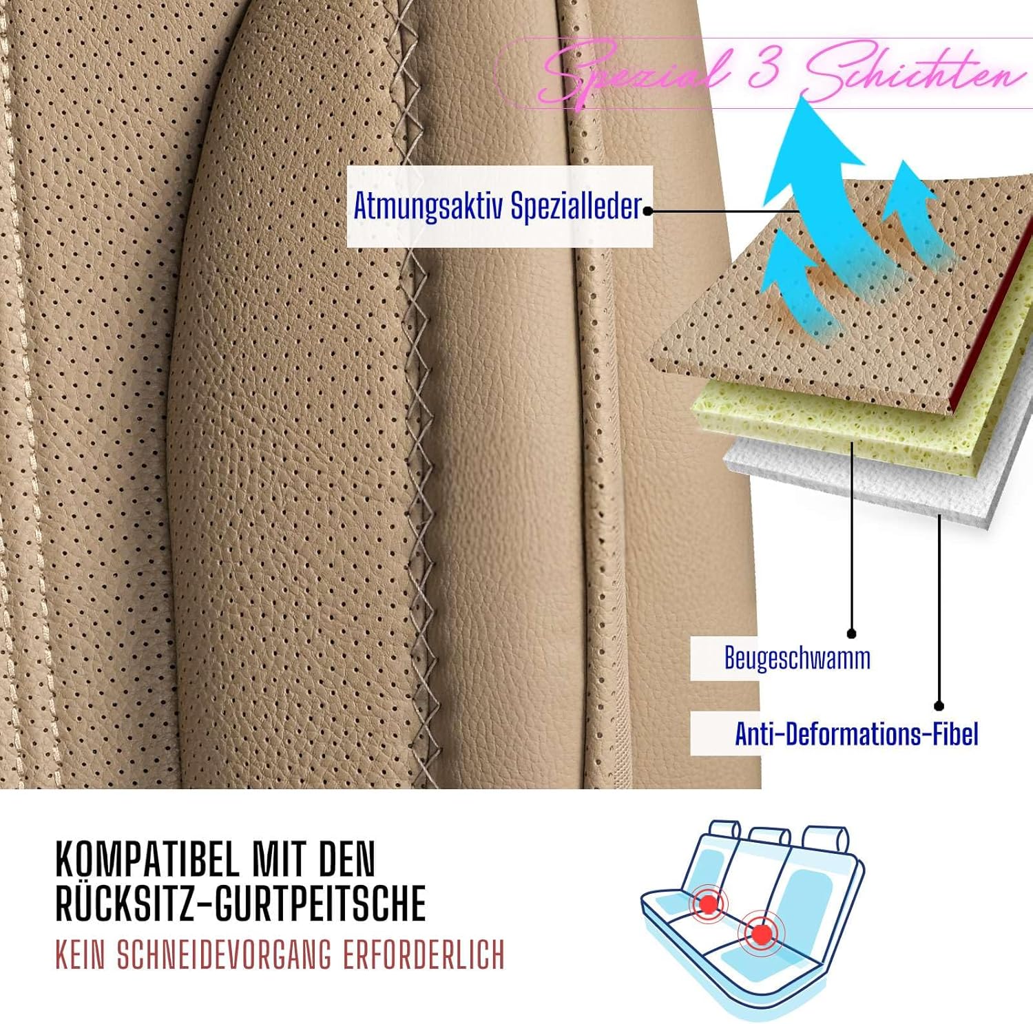 Miami Autositzbezüge für Toyota C-HR, Leder