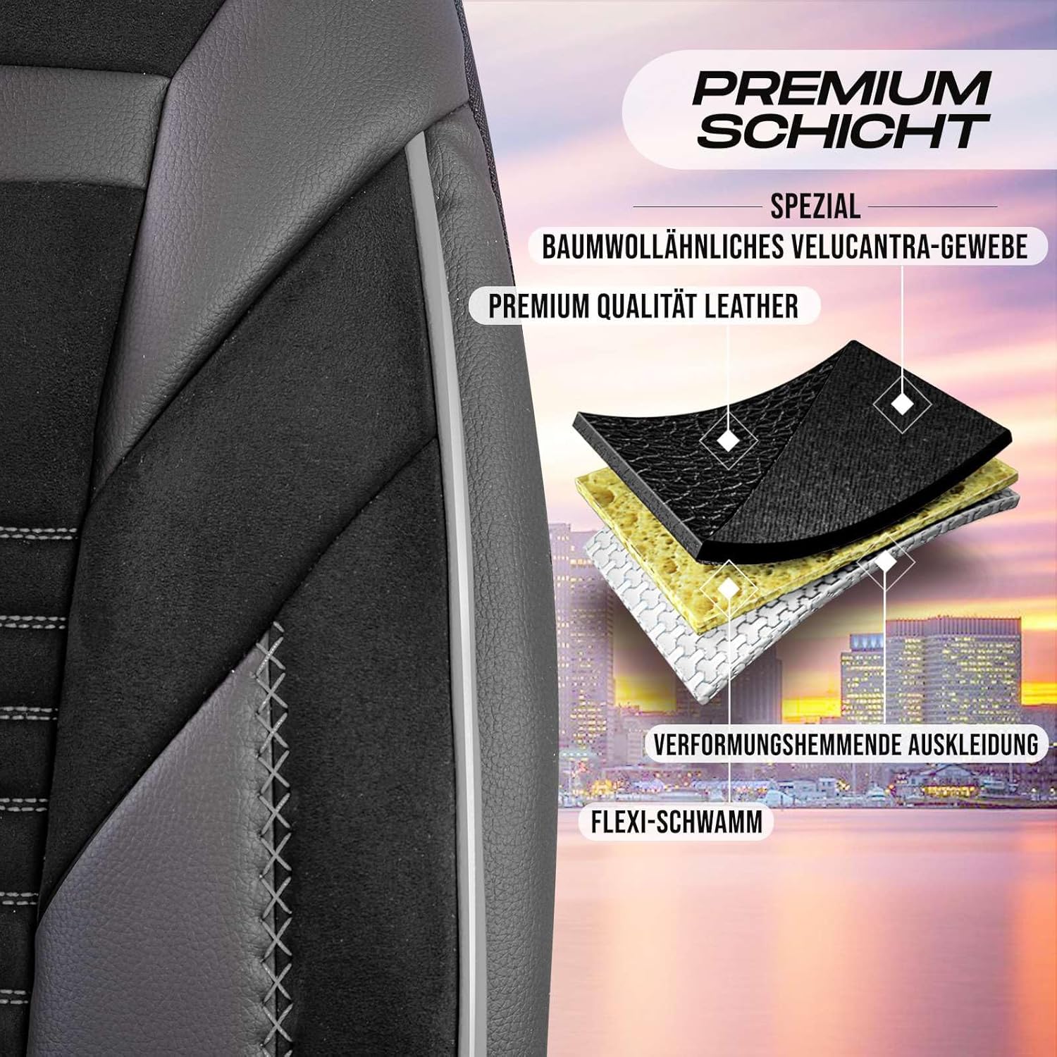 Boston Autositzbezüge für PKW & SUV, Velours