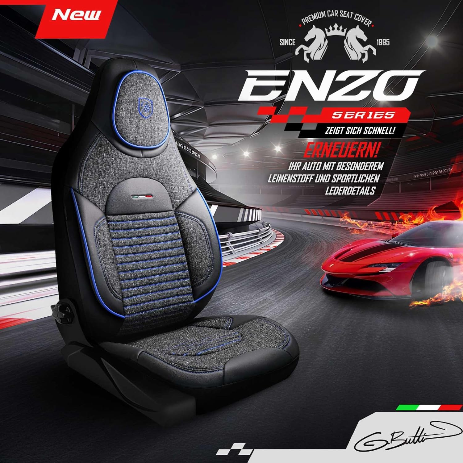 Enzo Autositzbezüge für PKW & SUV, Leinen