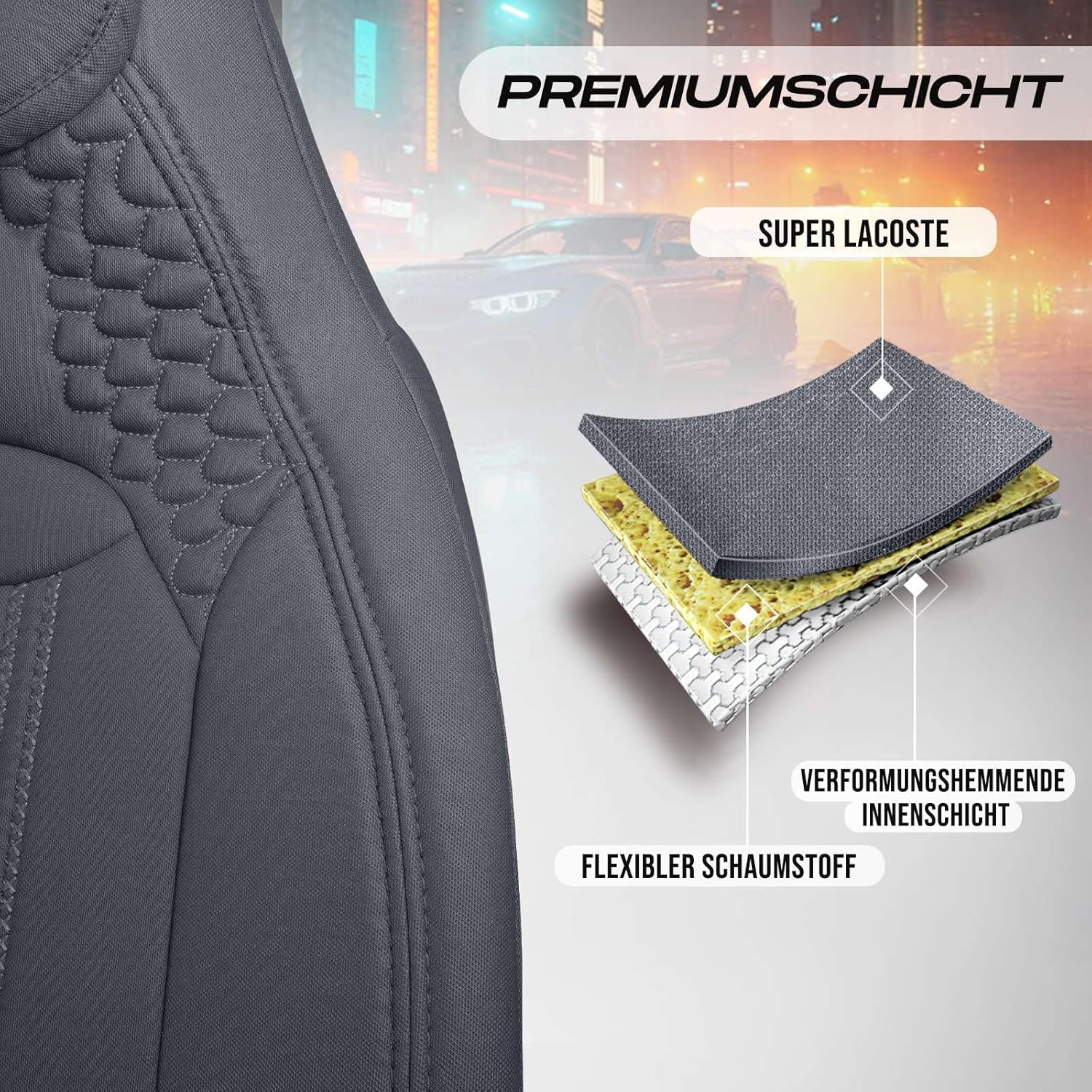 Hunter Autositzbezüge für Mercedes Benz A-Klasse, Lacoste-Stoff