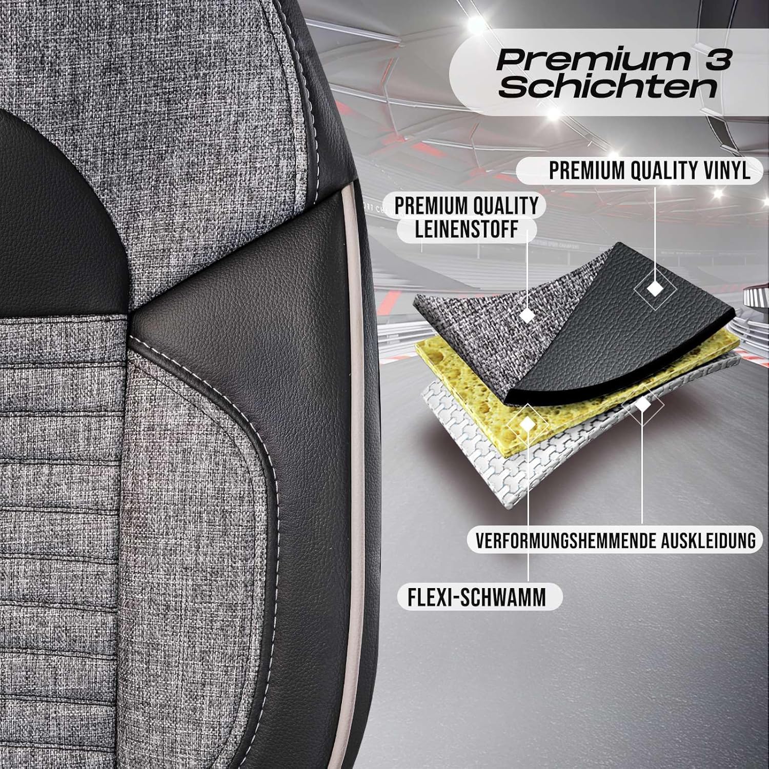 Enzo Autositzbezüge für Chevrolet Captiva, Leinen