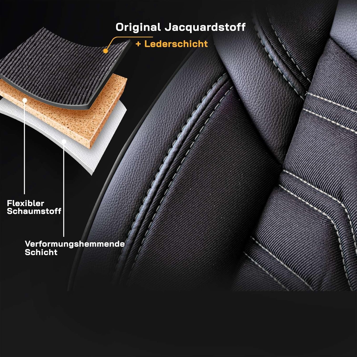 Berlin Autositzbezüge für PKW & SUV, Jacquard Sitzauflage