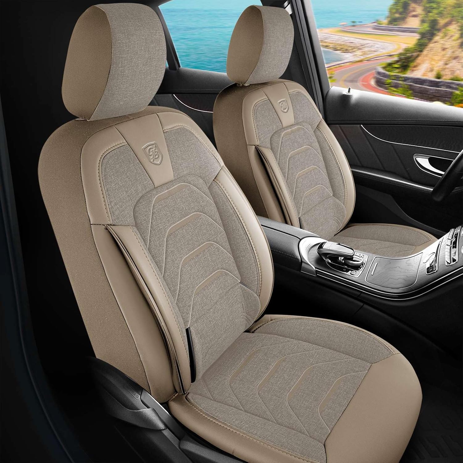 Bodrum Autositzbezüge für PKW & SUV, Leinen