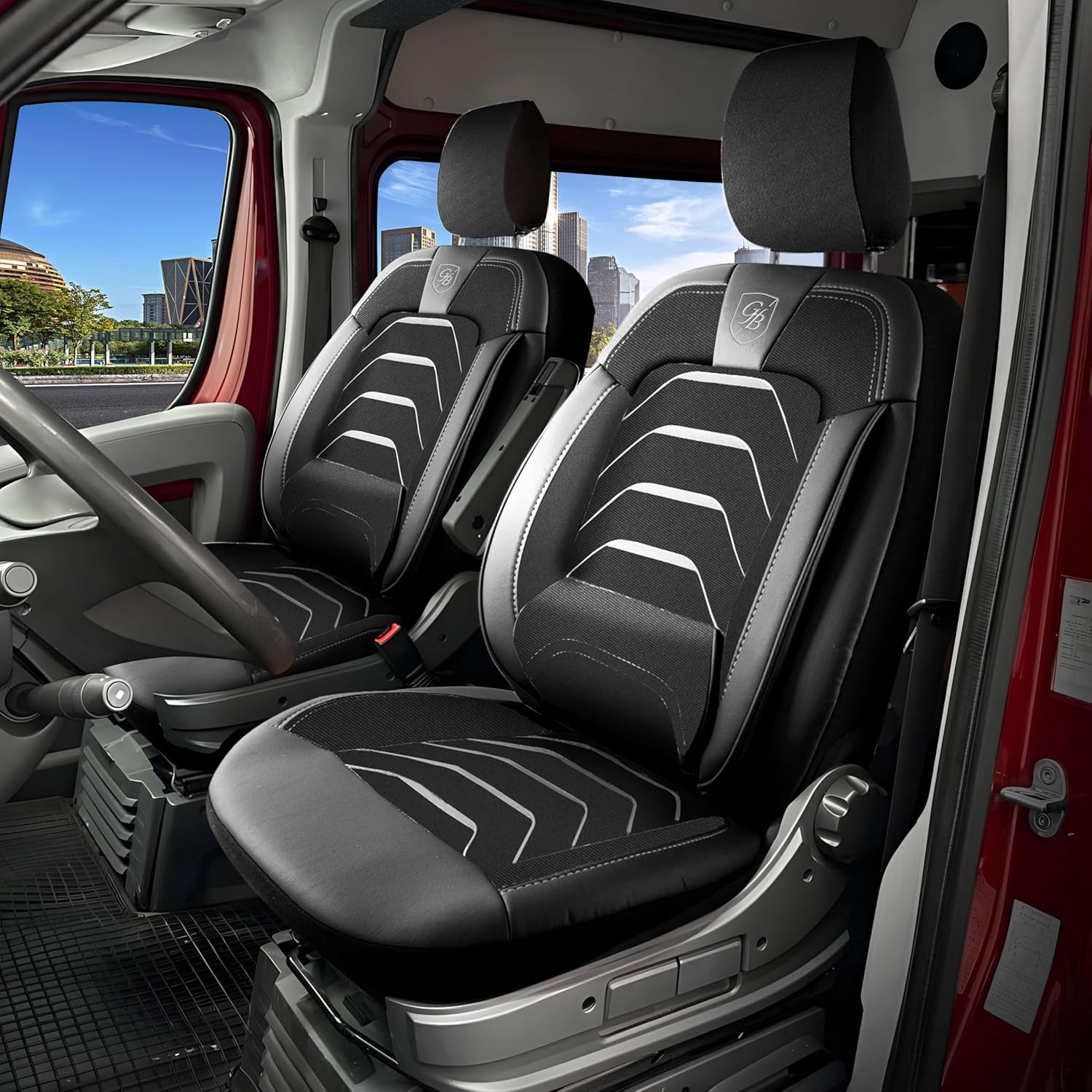 Autositzbezüge Universal 1+1 für Citroen Jumper (2014-2026), Leinen