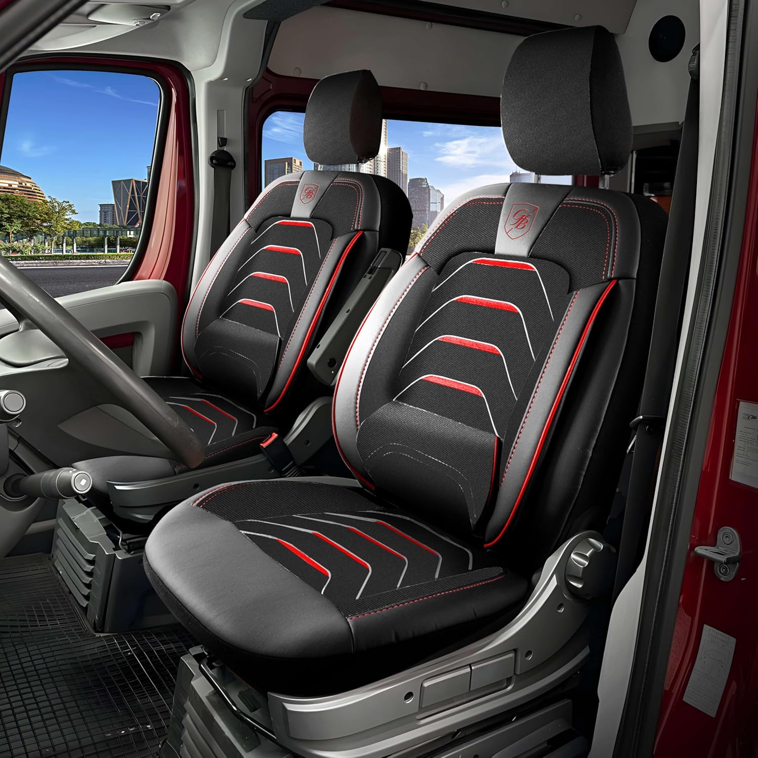 Autositzbezüge Universal 1+1 für Opel Movano C (2022-2026), Leinen