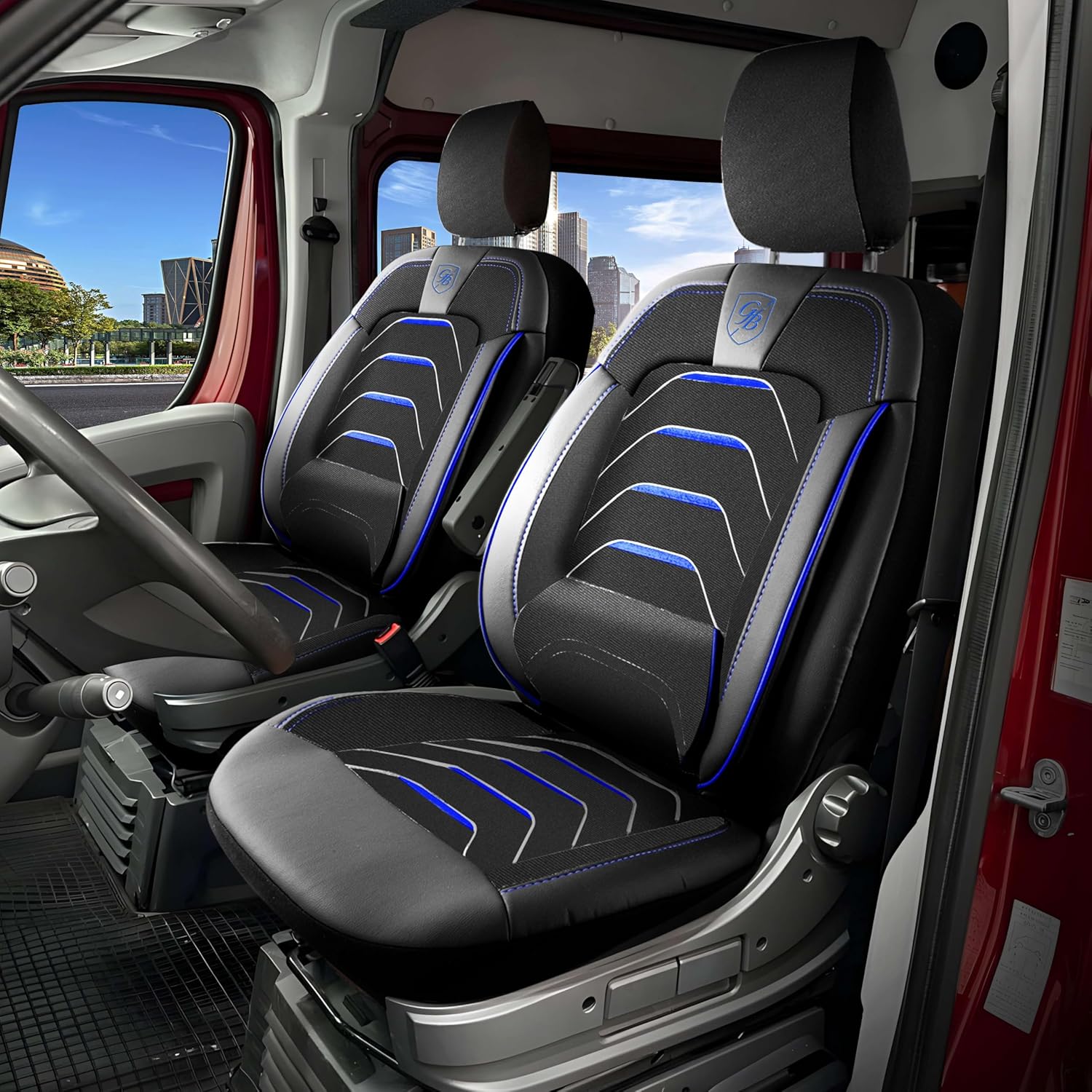 Autositzbezüge Universal 1+1 für Opel Movano C (2022-2026), Leinen